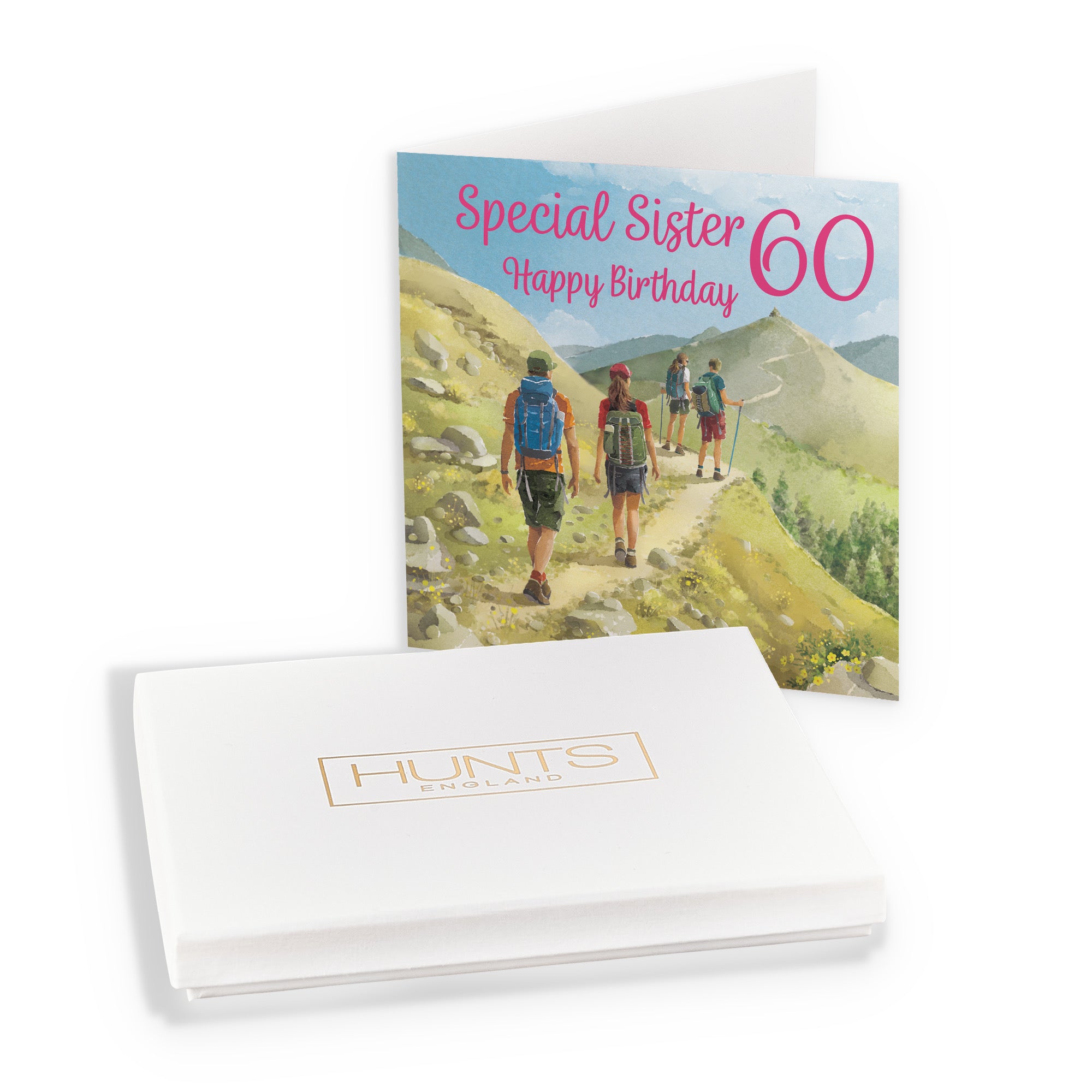 Boxed 60th Sister Walking Birthday Card Milo's Gallery - Default Title (B0D5YTRZCN)