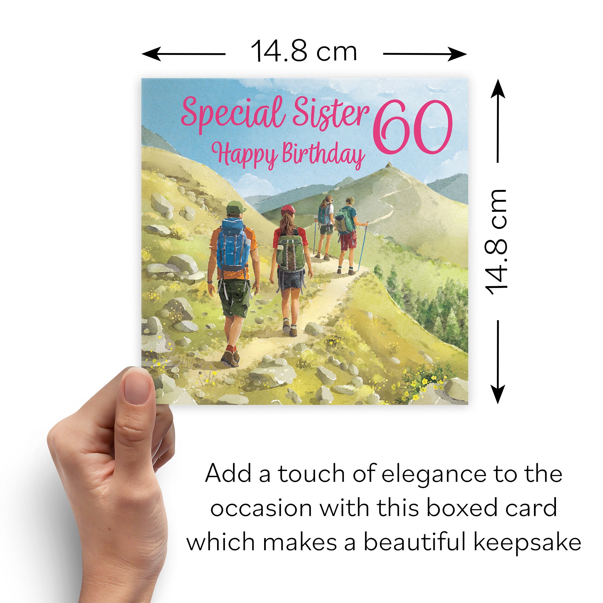 Boxed 60th Sister Walking Birthday Card Milo's Gallery - Default Title (B0D5YTRZCN)