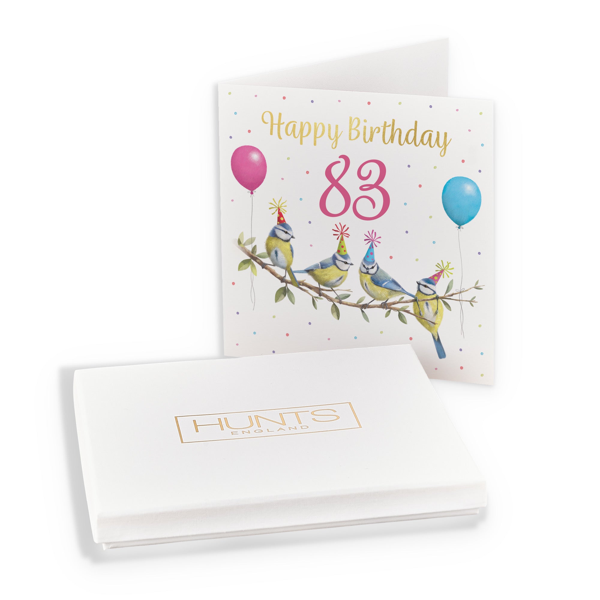 Boxed Blue Tits 83rd Birthday Card Gold Foil Milo's Gallery - Default Title (B0D5YTVSQD)