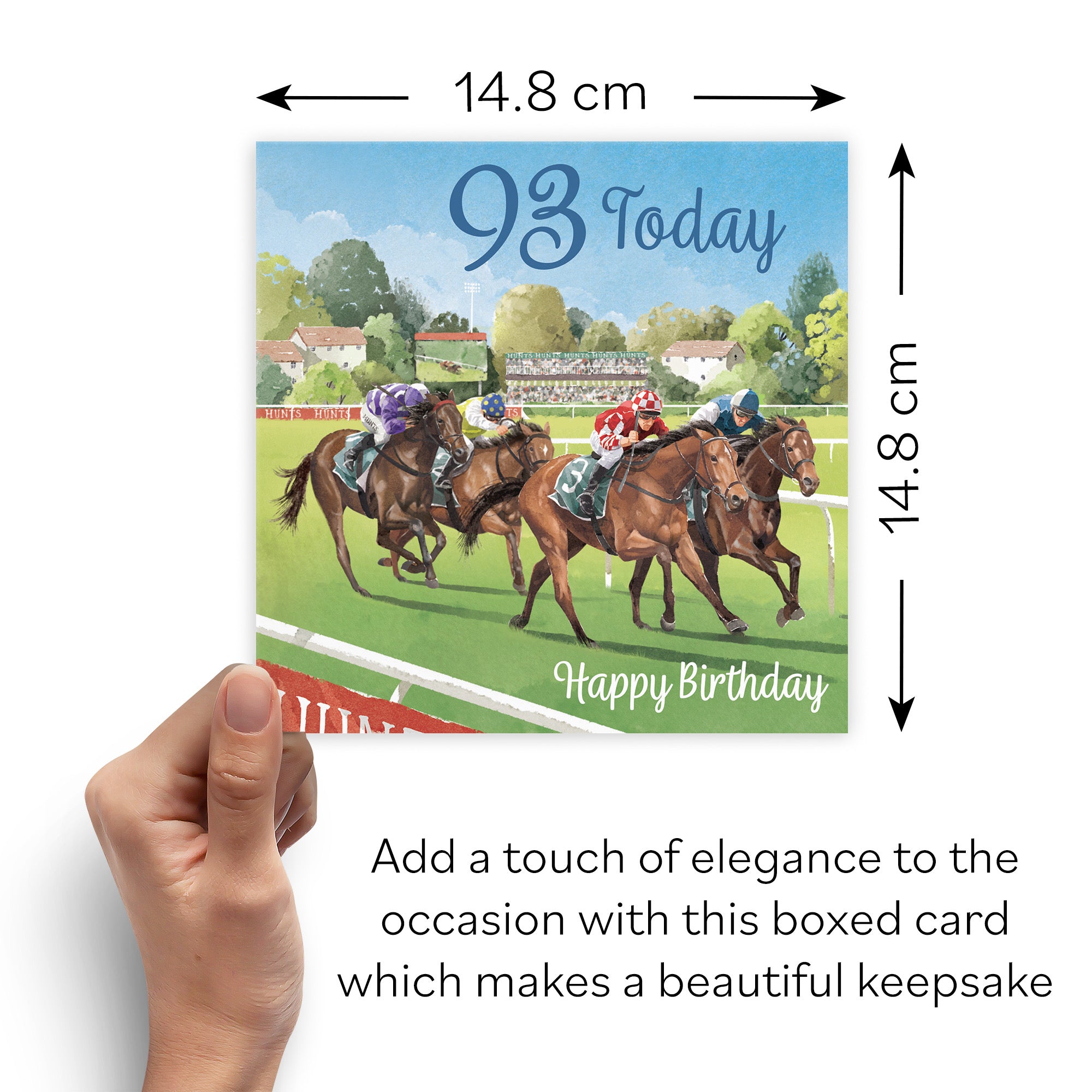 Boxed Horse Racing 93rd Birthday Card Milo's Gallery - Default Title (B0D5YTXW4K)