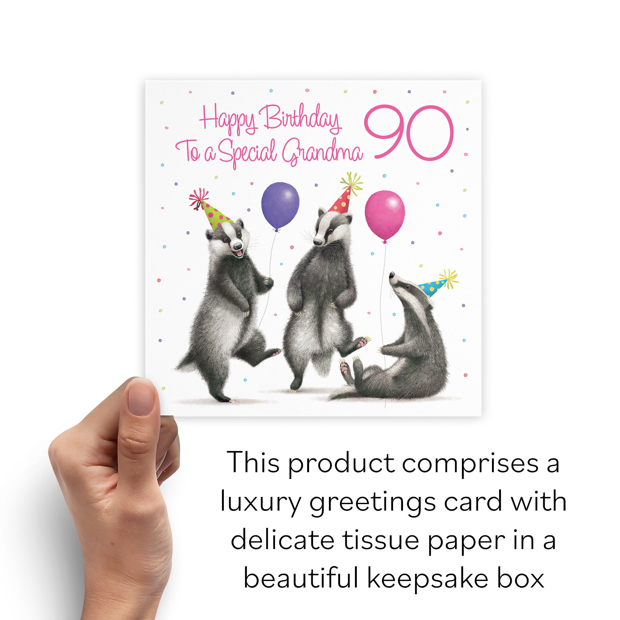 Boxed 90th Grandma Badgers Birthday Card Milo's Gallery - Default Title (B0D5YTY2ND)