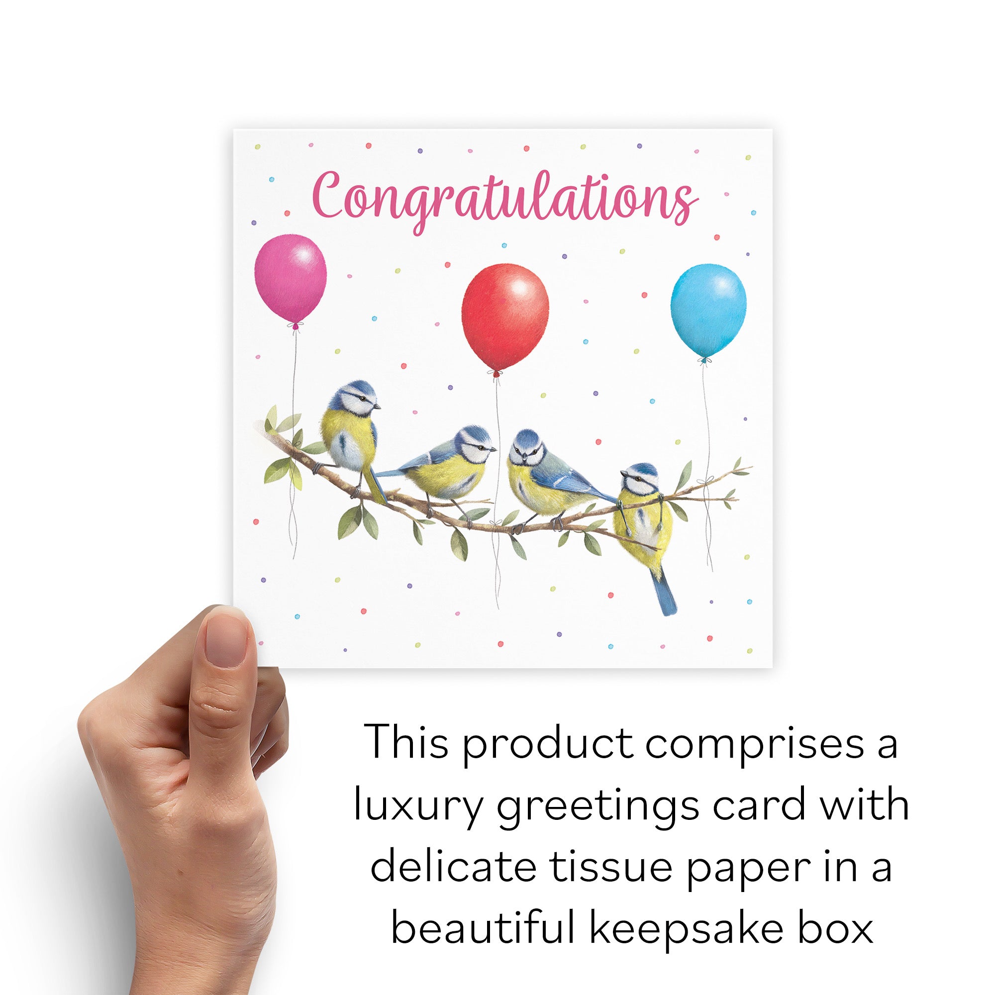 Boxed Blue Tits Congratulations Card Milo's Gallery - Default Title (B0D5YV12HL)