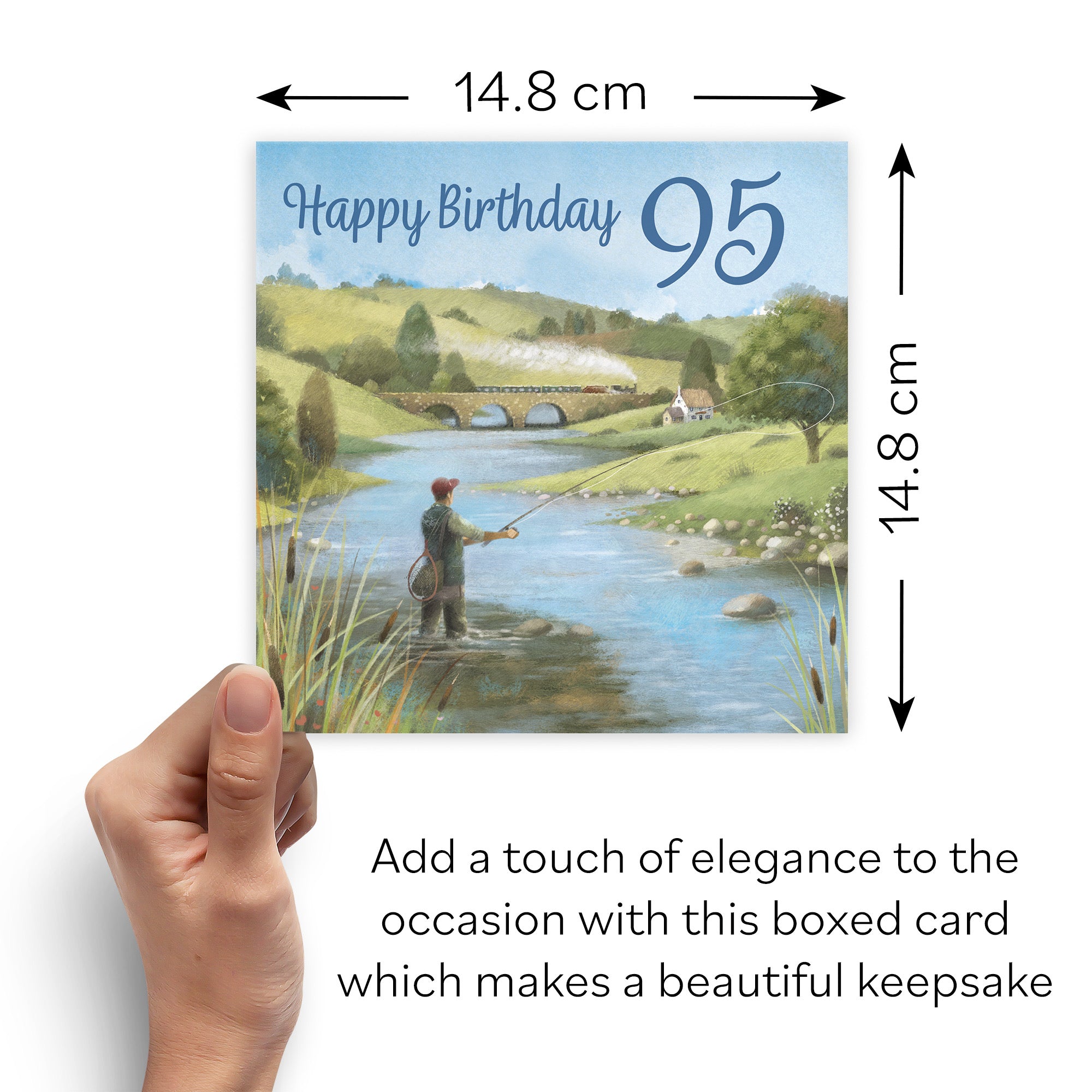 Boxed Fly Fishing 95th Birthday Card Milo's Gallery - Default Title (B0D5YV18T8)