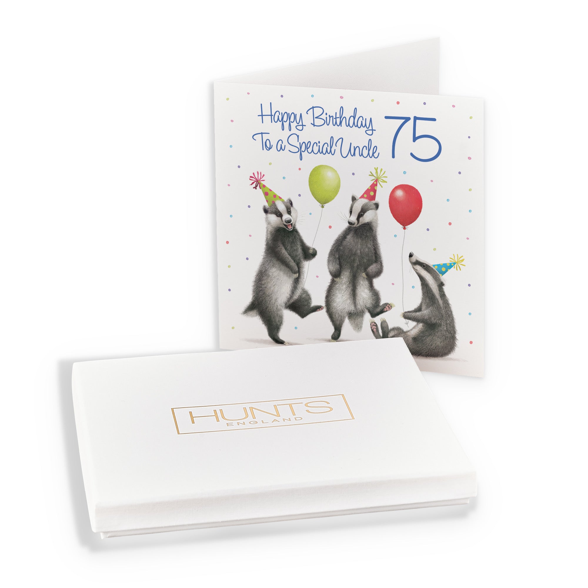 Boxed 75th Uncle Badgers Birthday Card Milo's Gallery - Default Title (B0D5YV36PR)