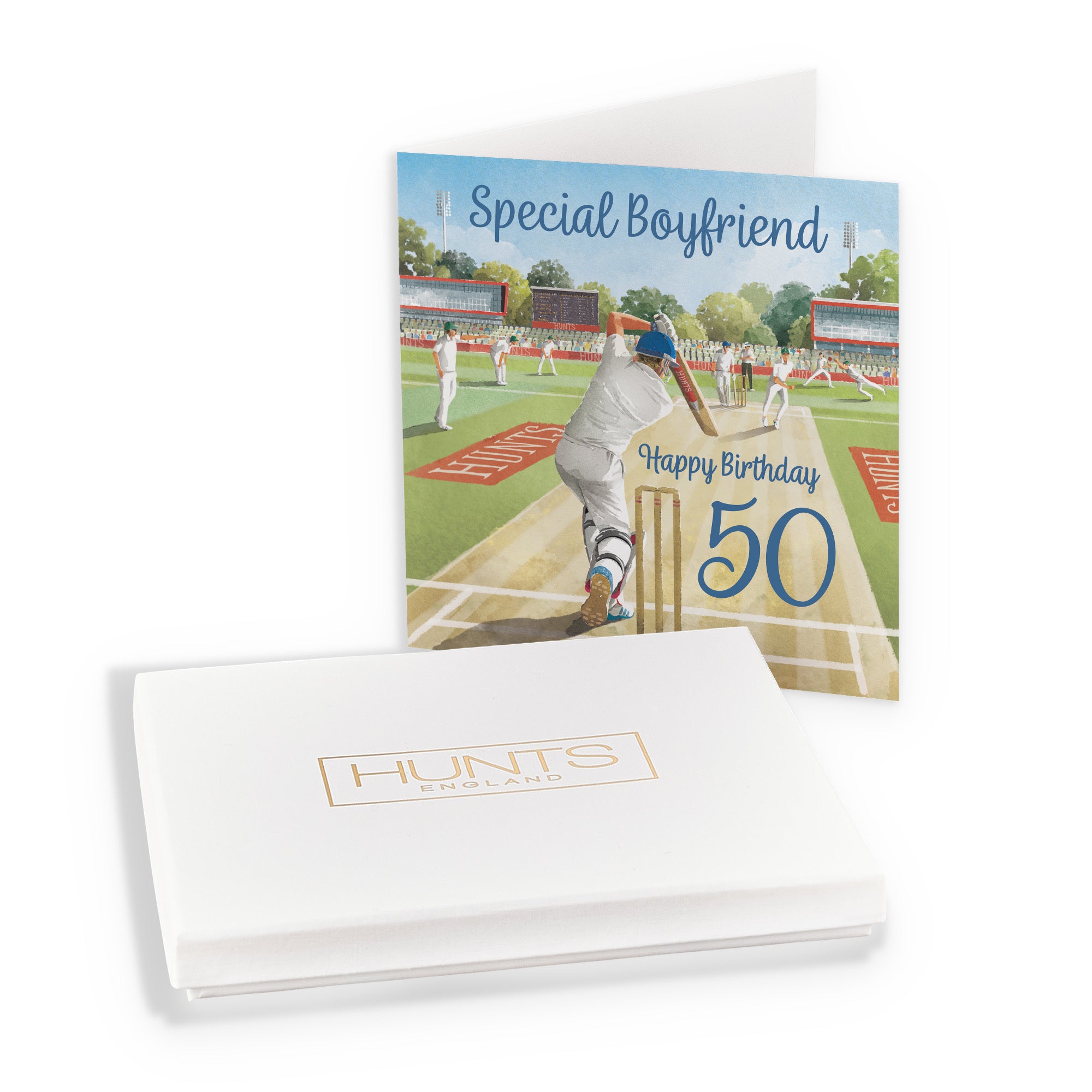 Boxed 50th Boyfriend Cricket Birthday Card Milo's Gallery - Default Title (B0D5YV399J)