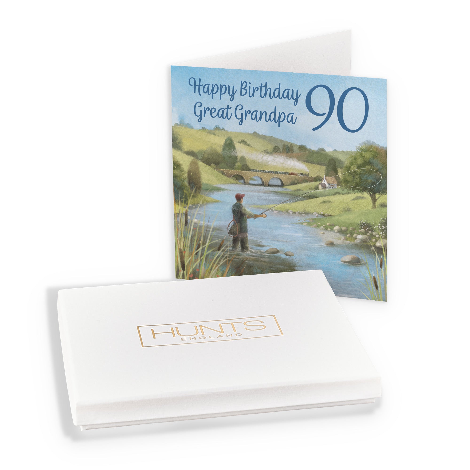 Boxed 90th Great Grandpa Fly Fishing Birthday Card Milo's Gallery - Default Title (B0D5YV5GVS)