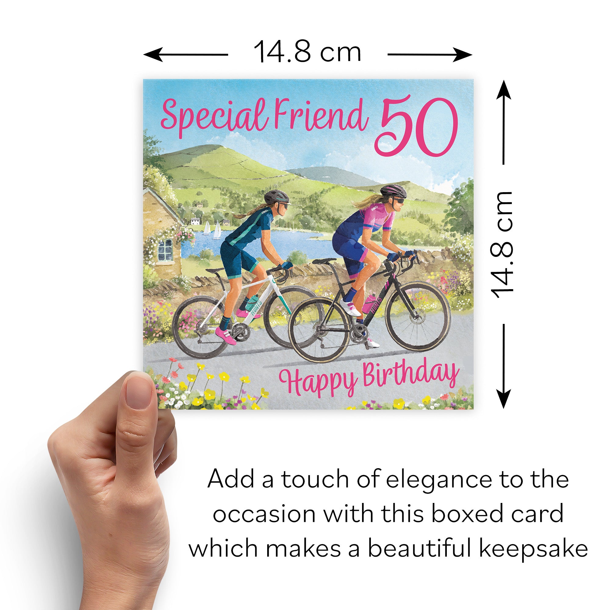 Boxed 50th Friend Women's Cycling Birthday Card Milo's Gallery - Default Title (B0D5YV78FS)