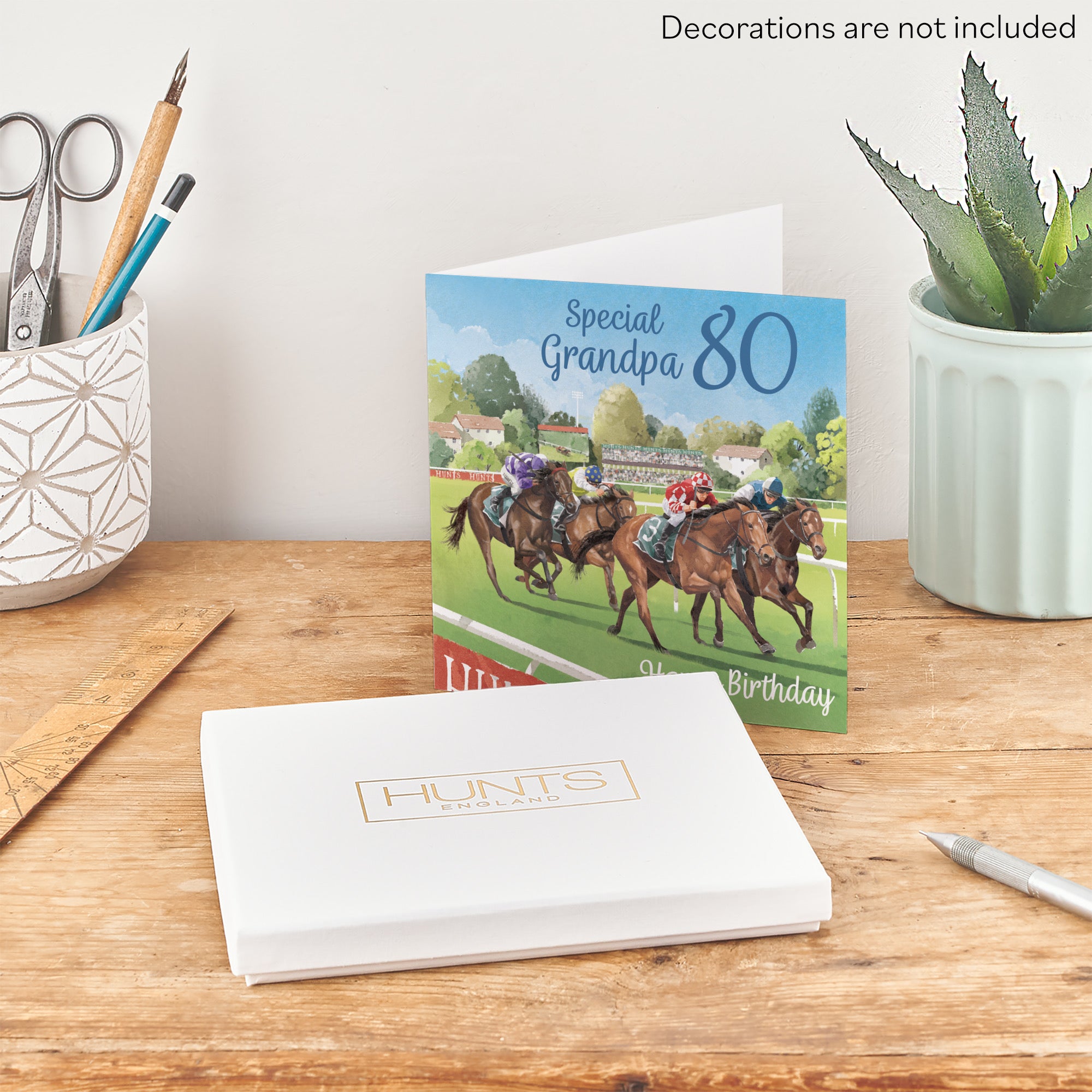 Boxed 80th Grandpa Horse Racing Birthday Card Milo's Gallery - Default Title (B0D5YVDK81)