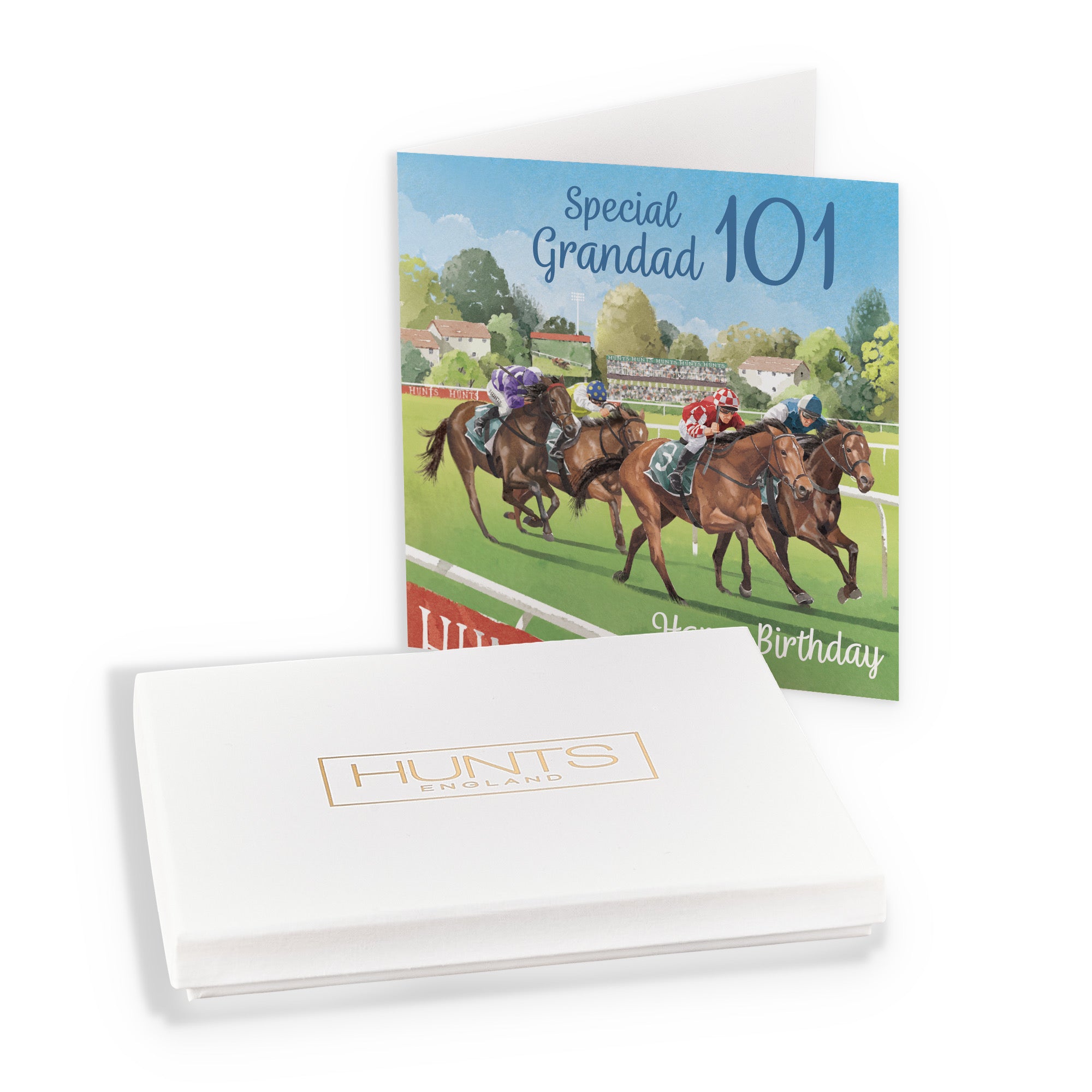 Boxed 101st Grandad Horse Racing Birthday Card Milo's Gallery - Default Title (B0D5YVDM7Z)