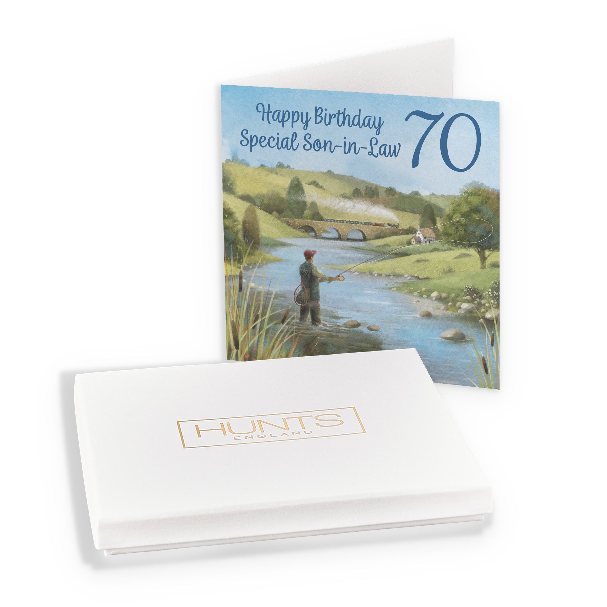 Boxed 70th Son In Law Fly Fishing Birthday Card Milo's Gallery - Default Title (B0D5YVF56B)