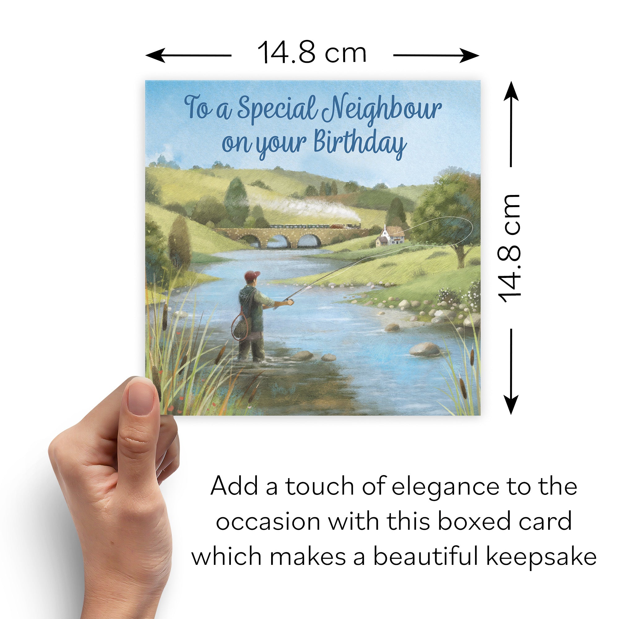 Boxed Neighbour Fly Fishing Birthday Card Milo's Gallery - Default Title (B0D5YVGR18)