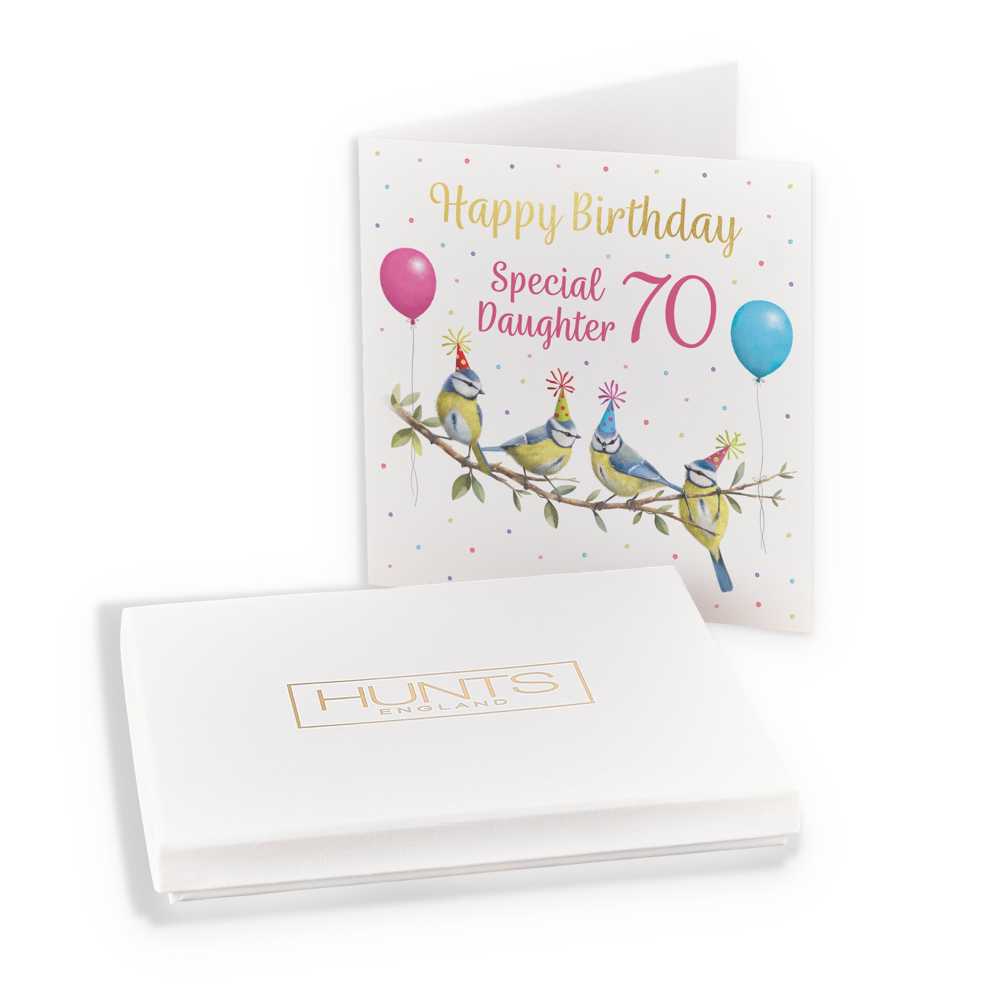 Boxed 70th Daughter Blue Tits Birthday Card Gold Foil Milo's Gallery - Default Title (B0D5YVHKRY)