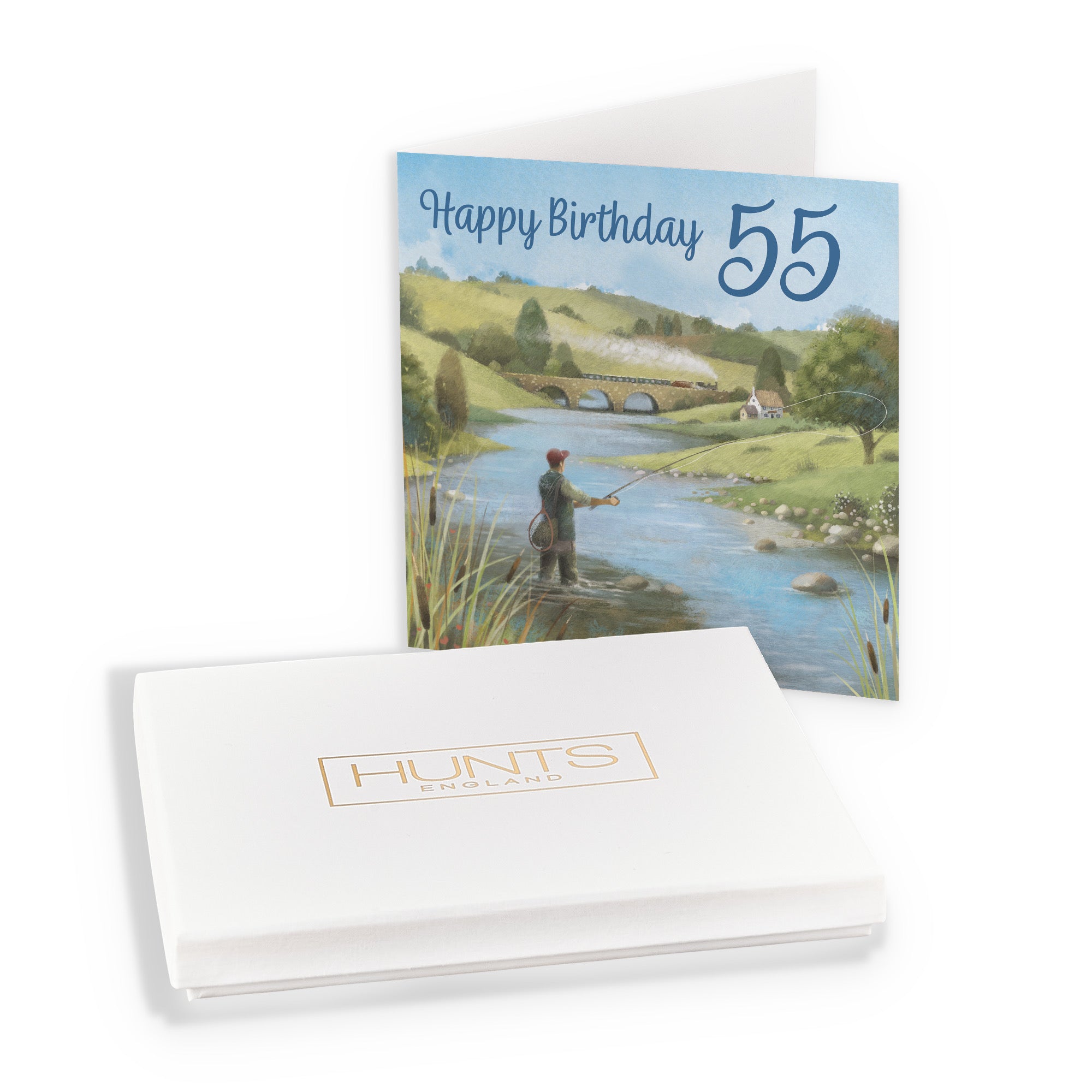 Boxed Fly Fishing 55th Birthday Card Milo's Gallery - Default Title (B0D5YVHR75)