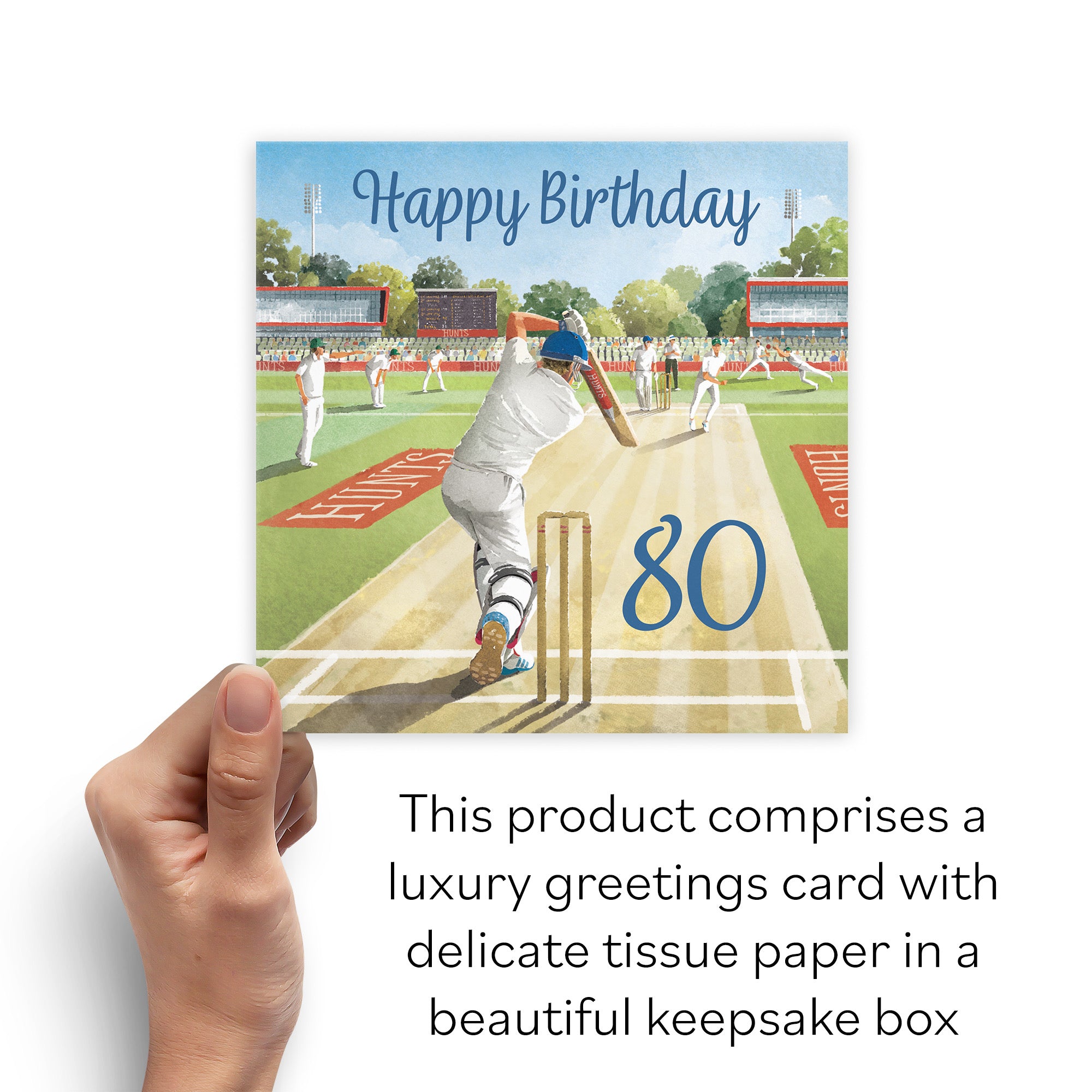 Boxed Cricket 80th Birthday Card Milo's Gallery - Default Title (B0D5YVL1W5)