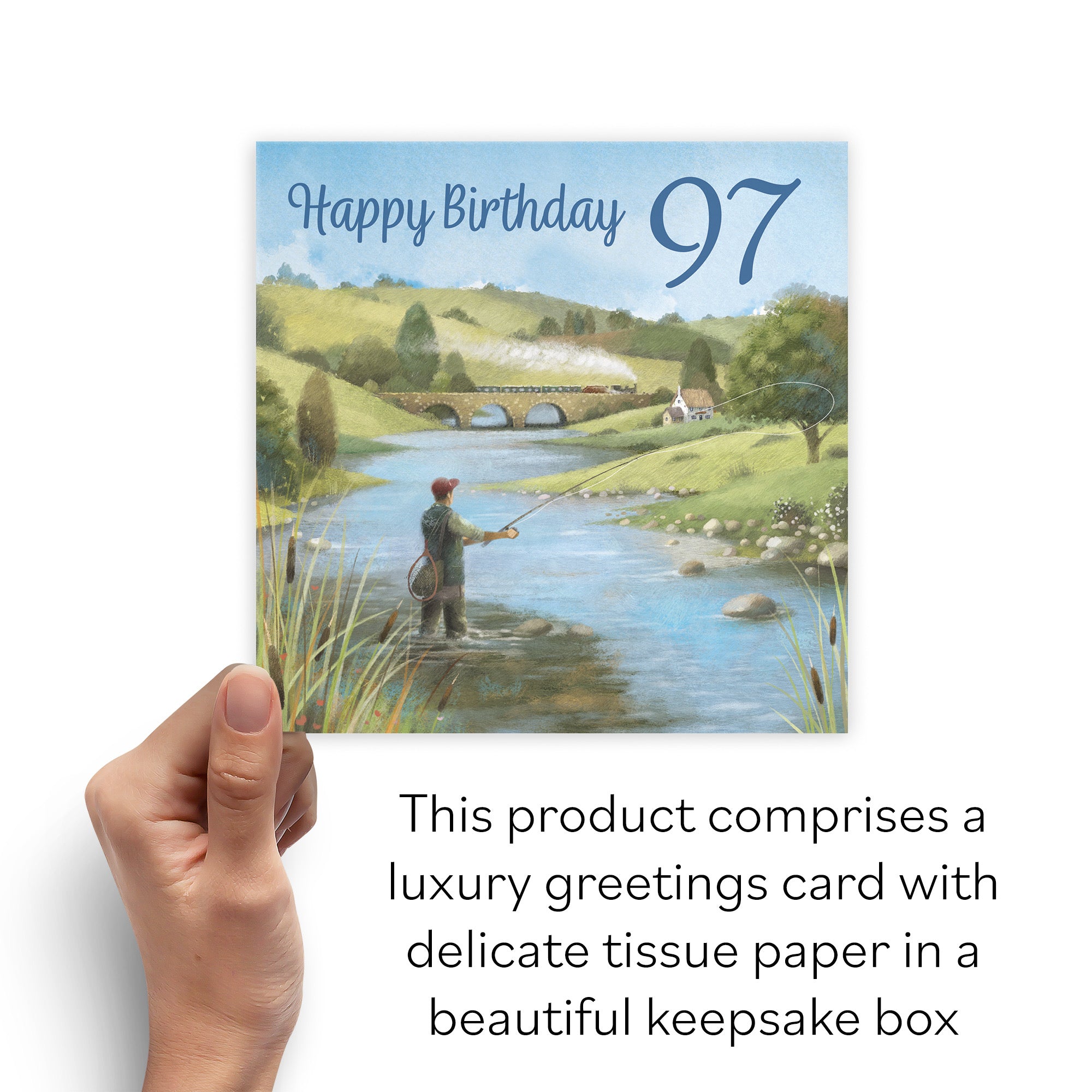 Boxed Fly Fishing 97th Birthday Card Milo's Gallery - Default Title (B0D5YVMLBS)