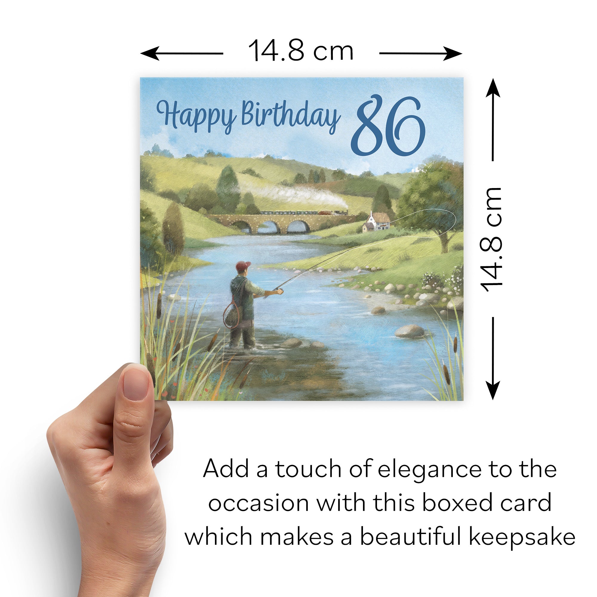 Boxed Fly Fishing 86th Birthday Card Milo's Gallery - Default Title (B0D5YVS2WK)