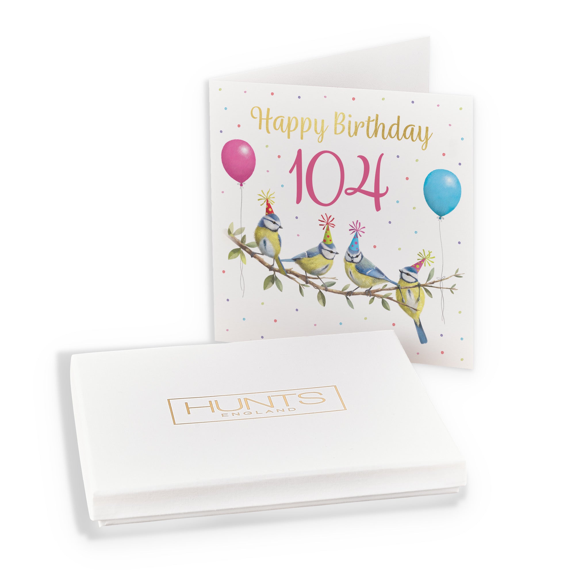 Boxed Blue Tits 104th Birthday Card Gold Foil Milo's Gallery - Default Title (B0D5YVTWH9)