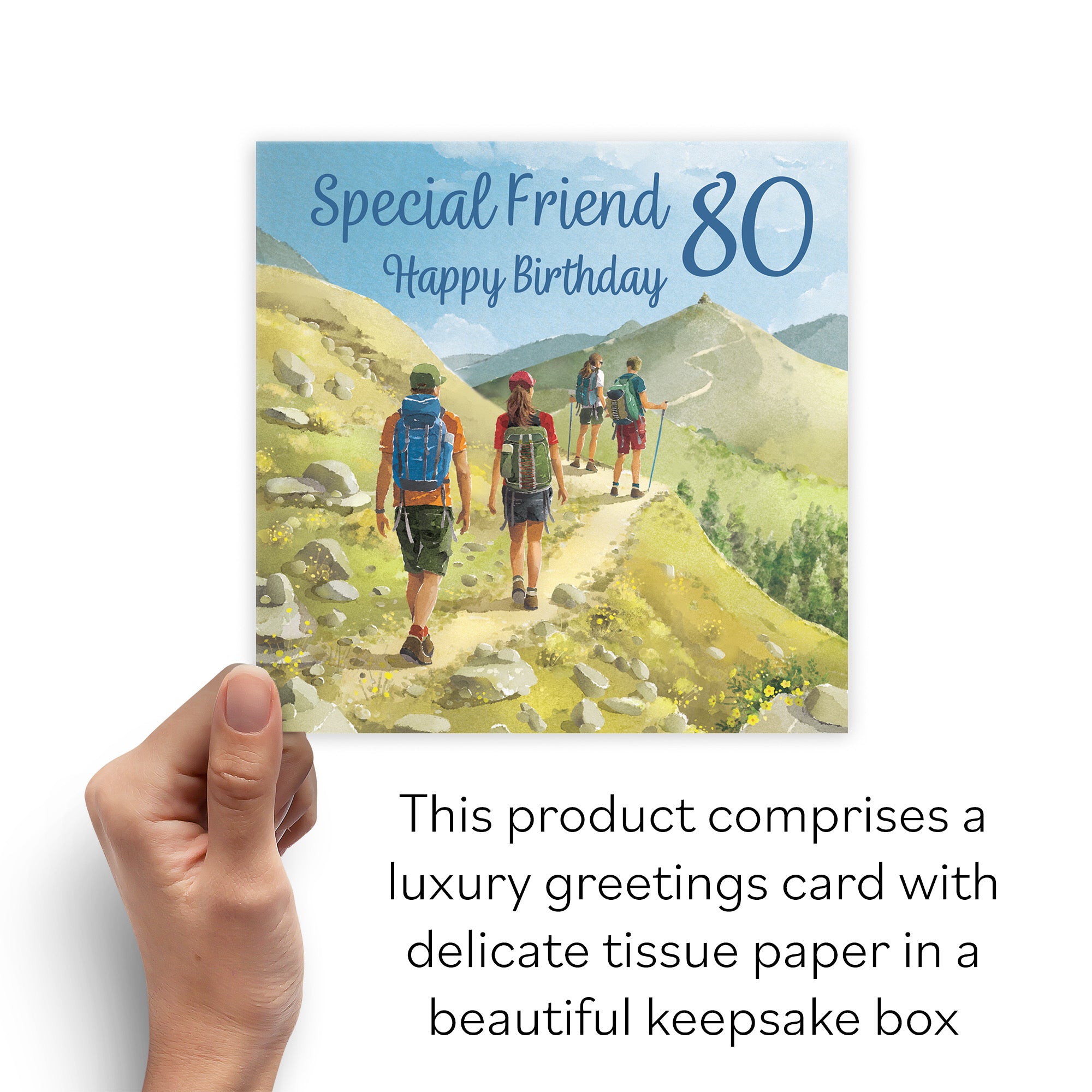 Boxed 80th Friend Walking Birthday Card Milo's Gallery - Default Title (B0D5YVX347)