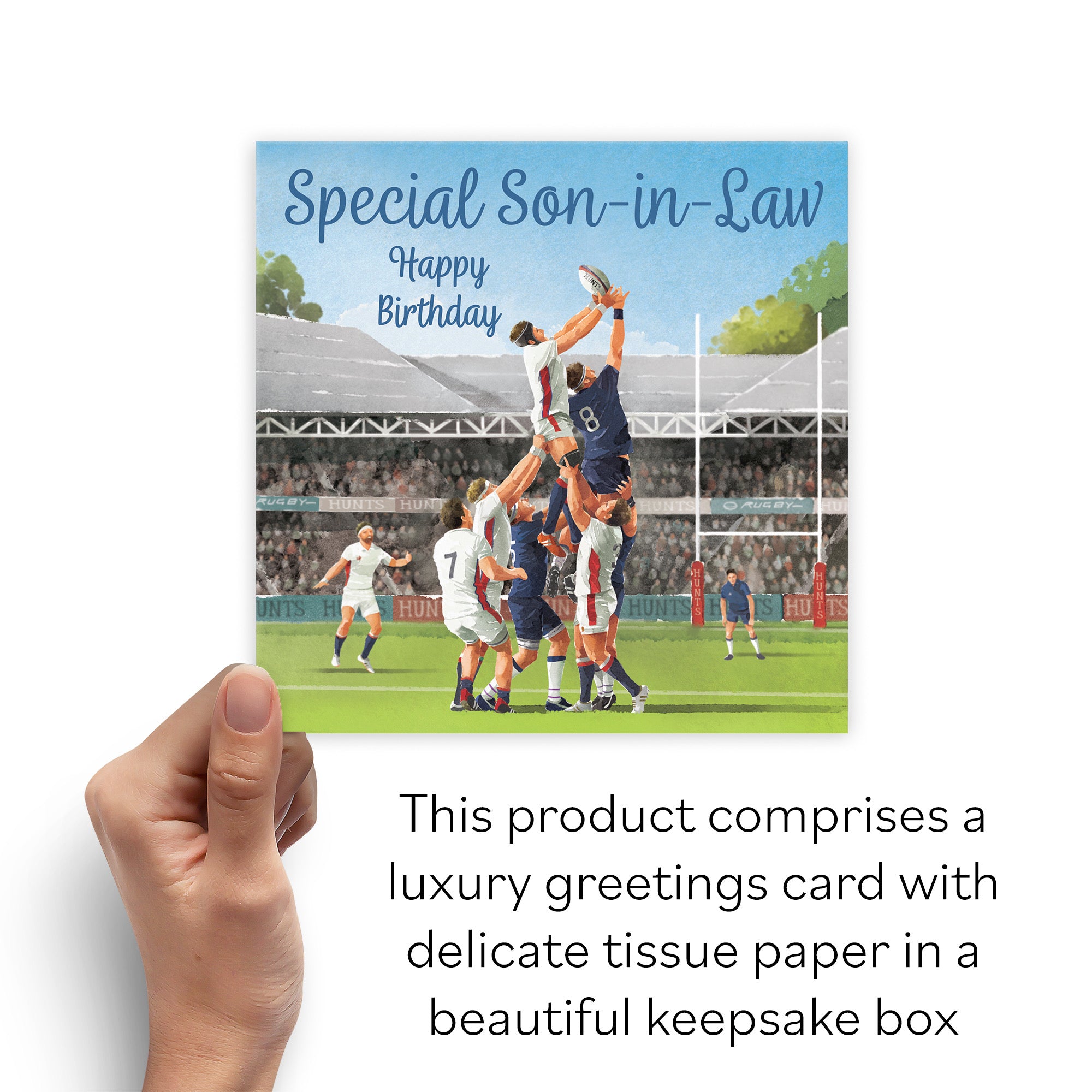 Boxed Son In Law Rugby Birthday Card Milo's Gallery - Default Title (B0D5YVX352)