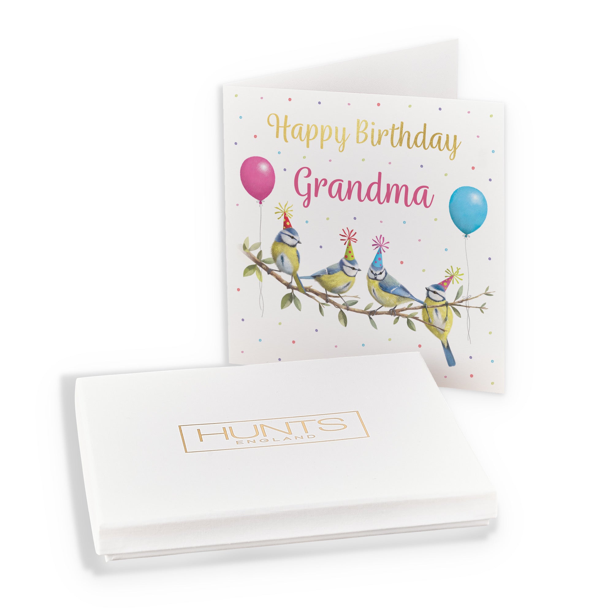 Boxed Grandma Blue Tits Birthday Card Gold Foil Milo's Gallery - Default Title (B0D5YVXNFV)