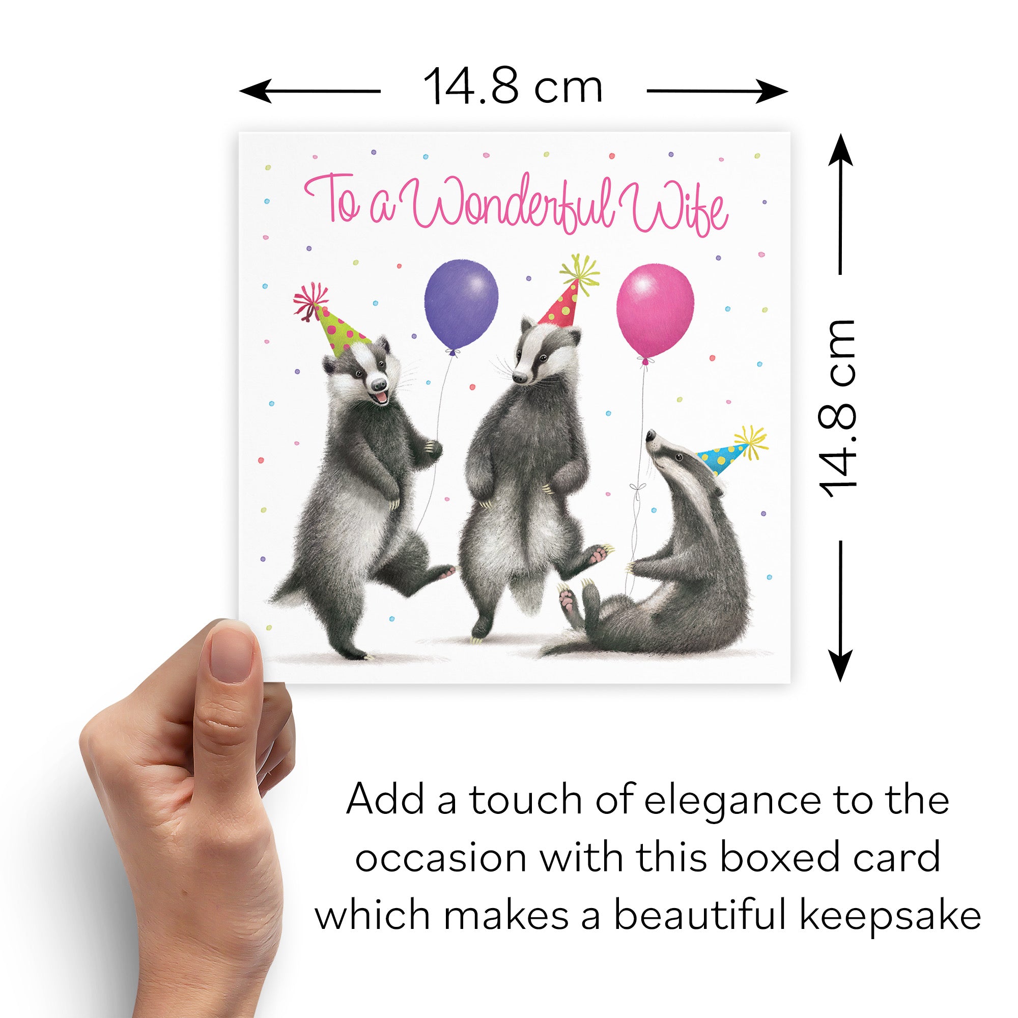 Boxed Wife Badgers Birthday Card Milo's Gallery - Default Title (B0D5YW1Z3Q)