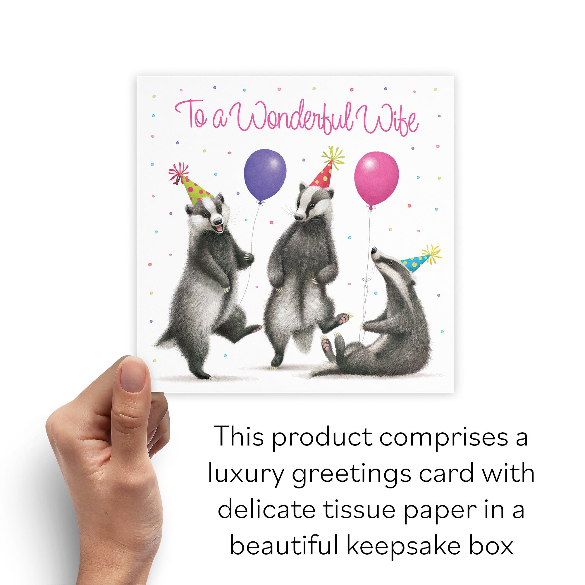 Boxed Wife Badgers Birthday Card Milo's Gallery - Default Title (B0D5YW1Z3Q)