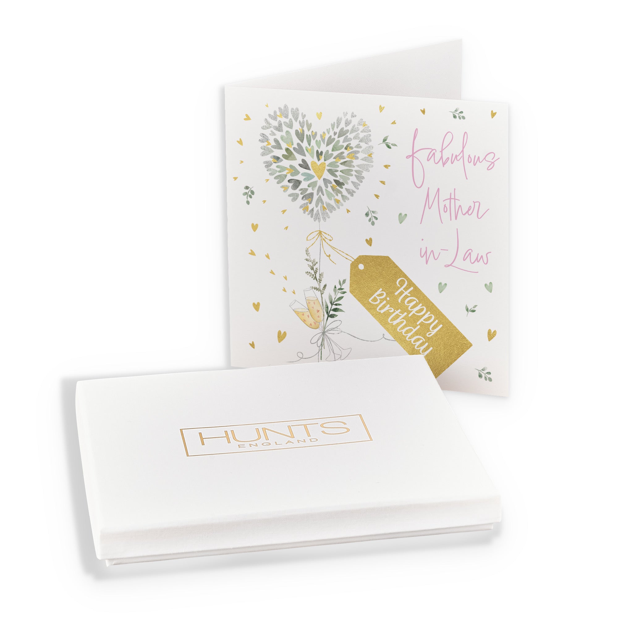 Boxed Mother In Law Contemporary Hearts Birthday Card Gold Foil Milo's Gallery - Default Title (B0D5YW1Z49)