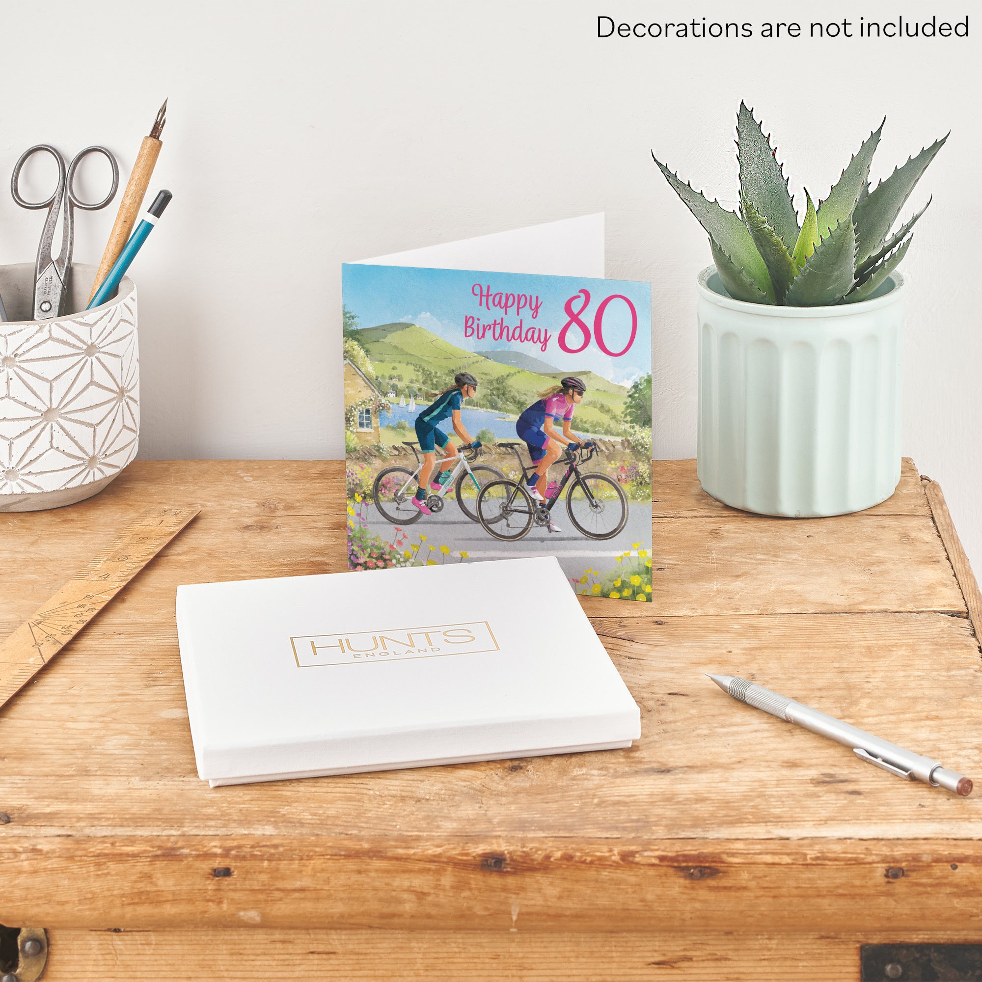 Boxed Cycling Female 80th Birthday Card Milo's Gallery - Default Title (B0D5YW3T3N)