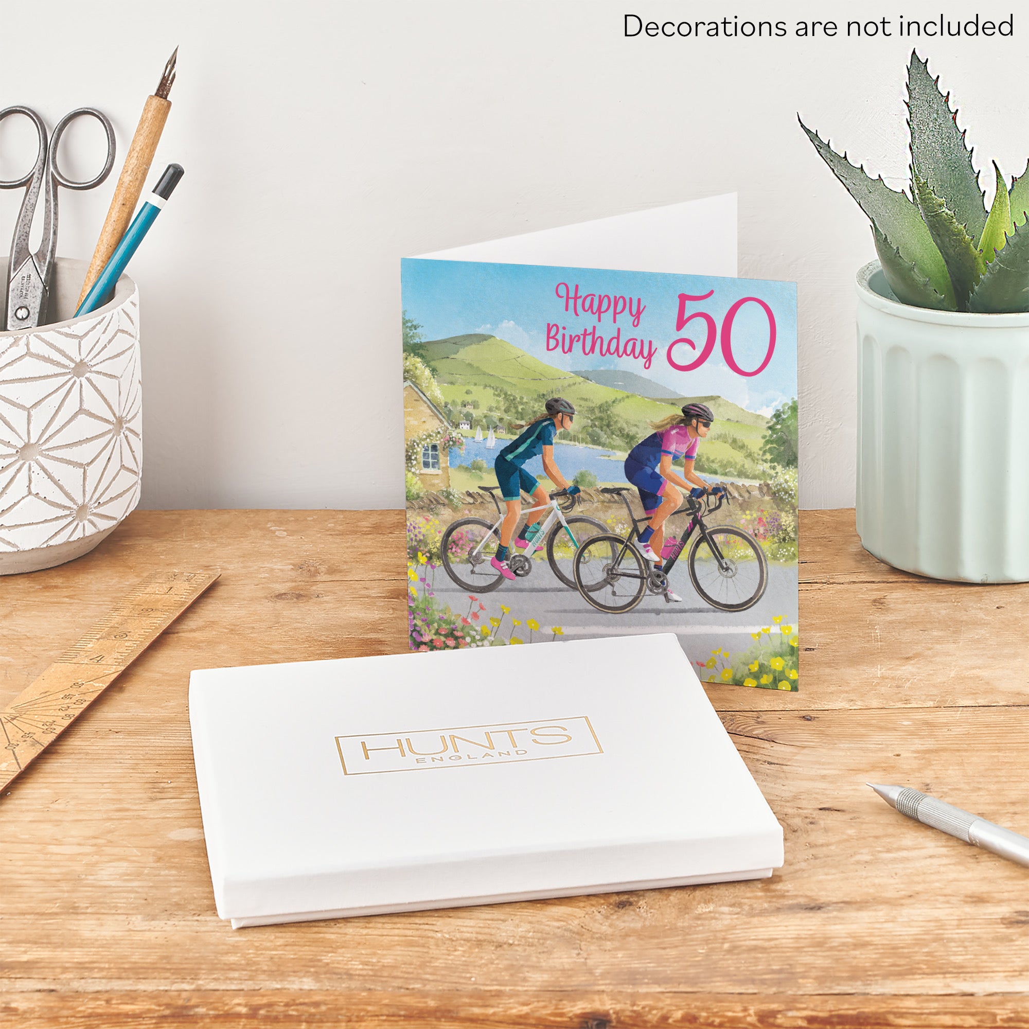 Boxed Cycling Female 50th Birthday Card Milo's Gallery - Default Title (B0D5YW4H9Z)