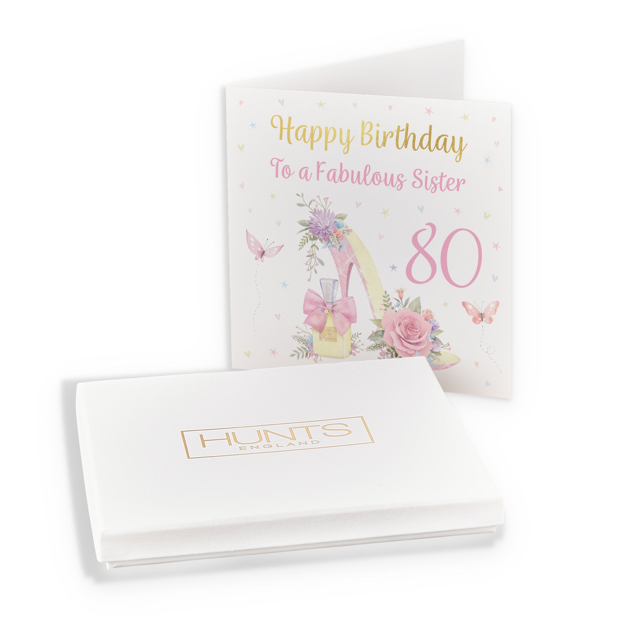 Boxed 80th Sister High Heel And Perfume Birthday Card Gold Foil Milo's Gallery - Default Title (B0D5YW6SJF)