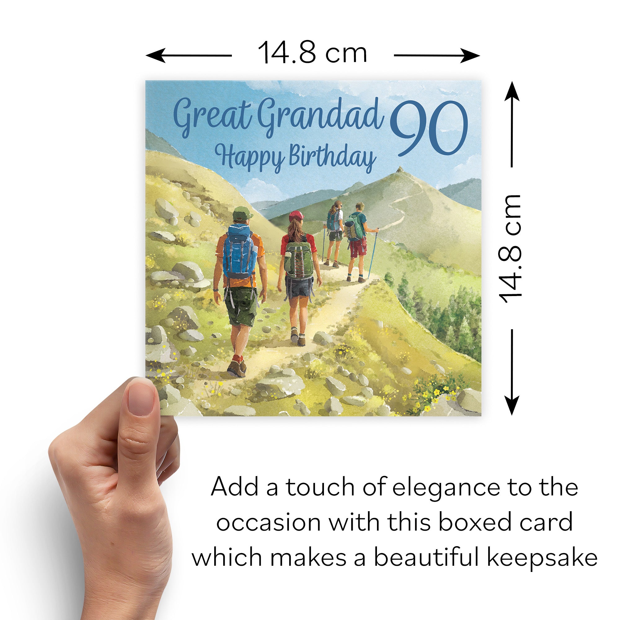 Boxed 90th Great Grandad Walking Birthday Card Milo's Gallery - Default Title (B0D5YW7369)