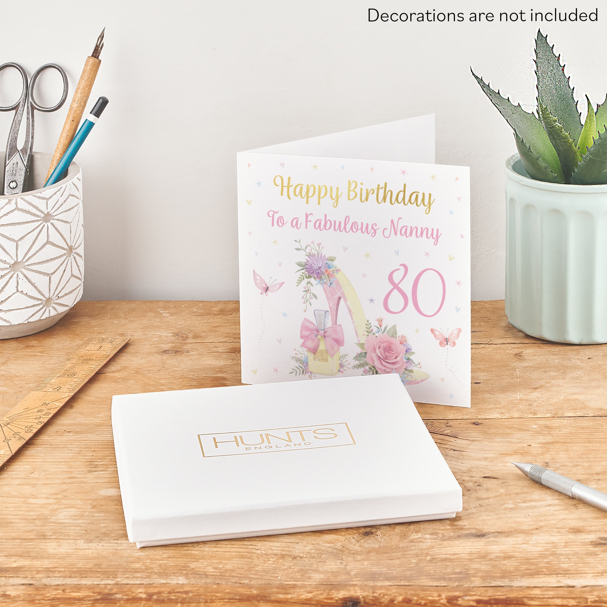 Boxed 80th Nanny High Heel And Perfume Birthday Card Gold Foil Milo's Gallery - Default Title (B0D5YWD3WX)