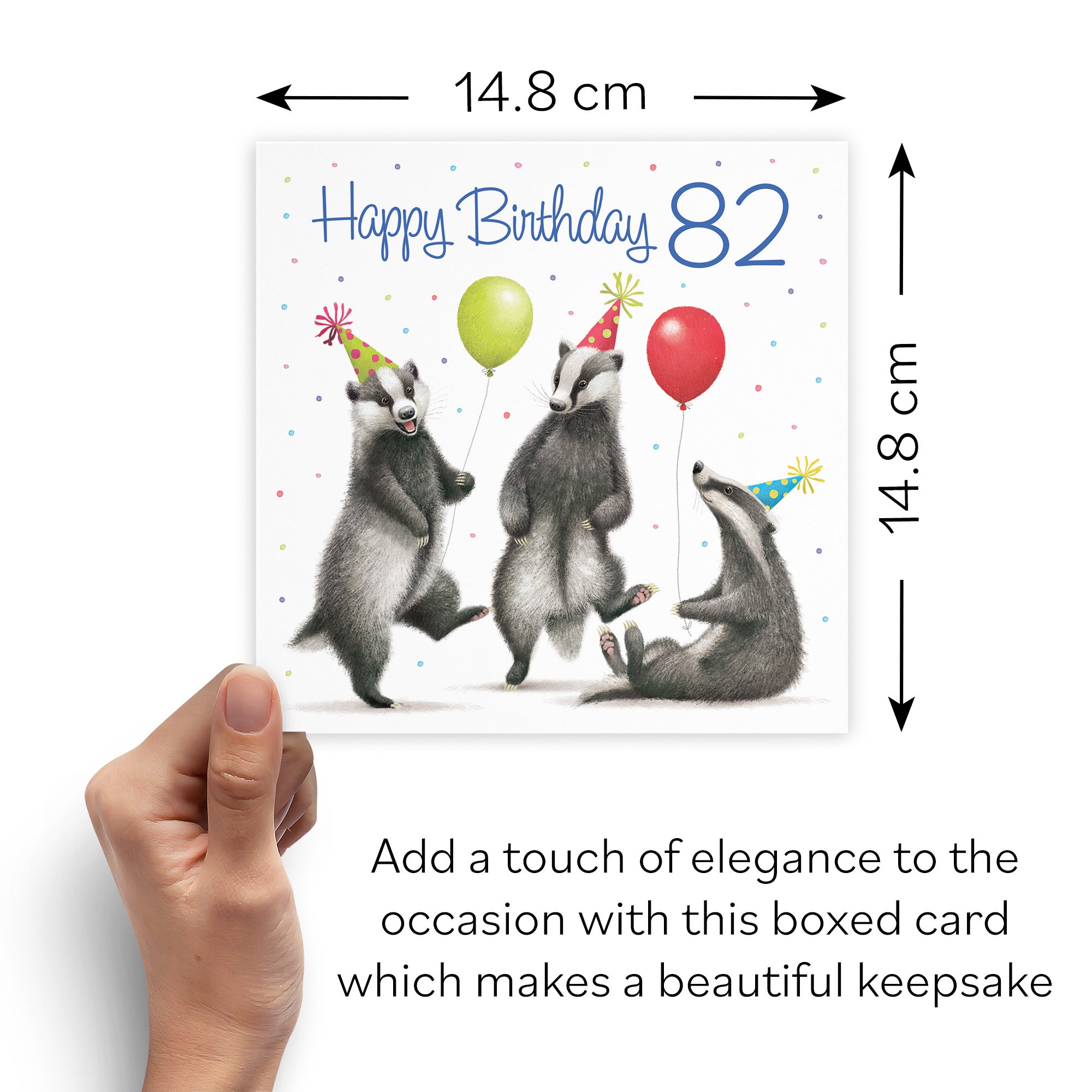 Boxed Badgers 82nd Birthday Card Milo's Gallery - Default Title (B0D5YWM5HG)