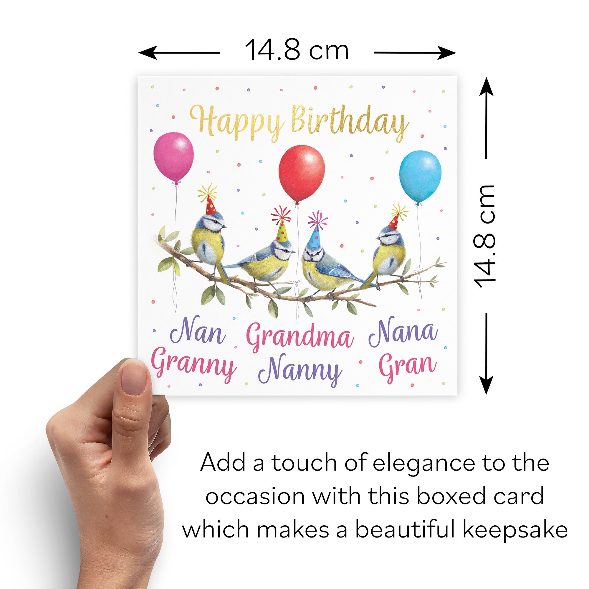 Boxed Multi Name Grandma Birthday Card Gold Foil Milo's Gallery - Default Title (B0D5YWM698)