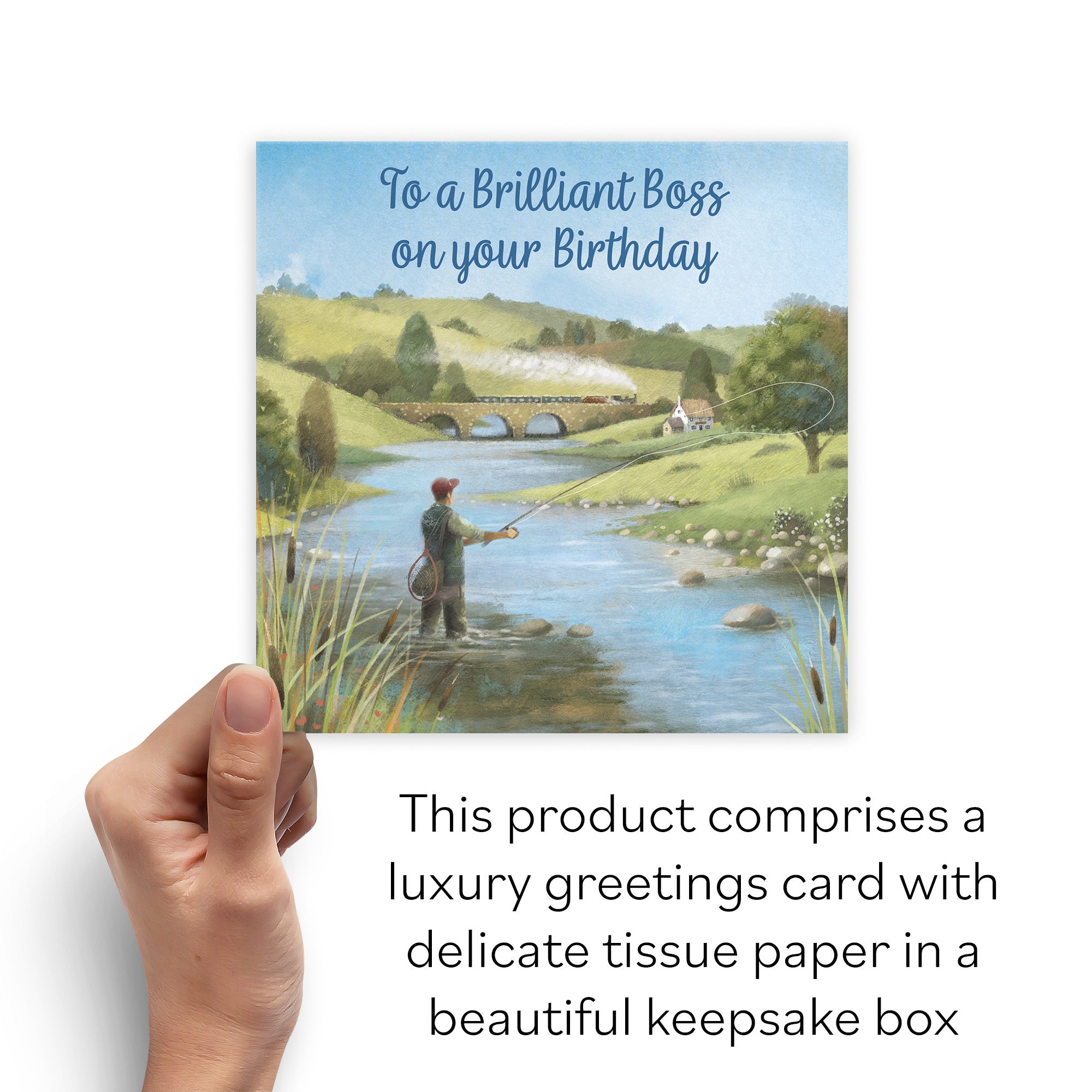 Boxed Boss Fly Fishing Birthday Card Milo's Gallery - Default Title (B0D5YWMCH4)