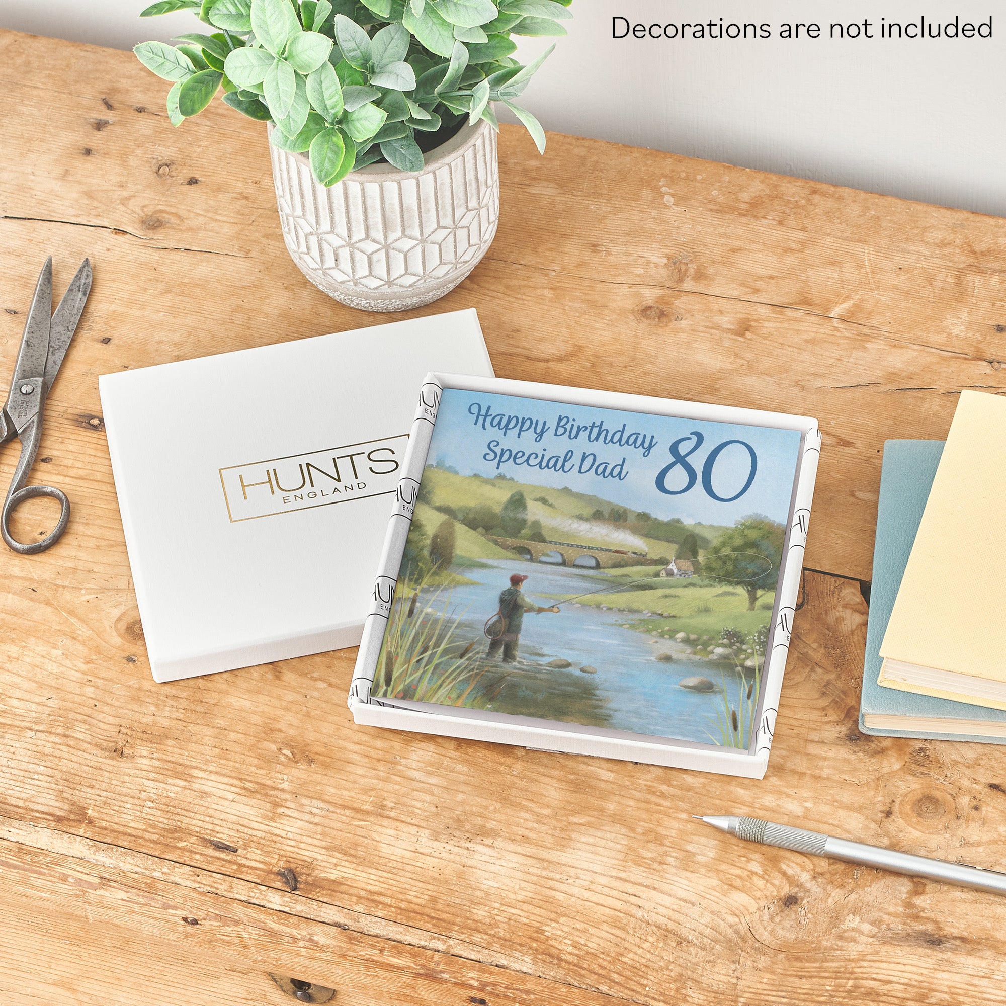 Boxed 80th Dad Fly Fishing Birthday Card Milo's Gallery - Default Title (B0D5YWN8NM)