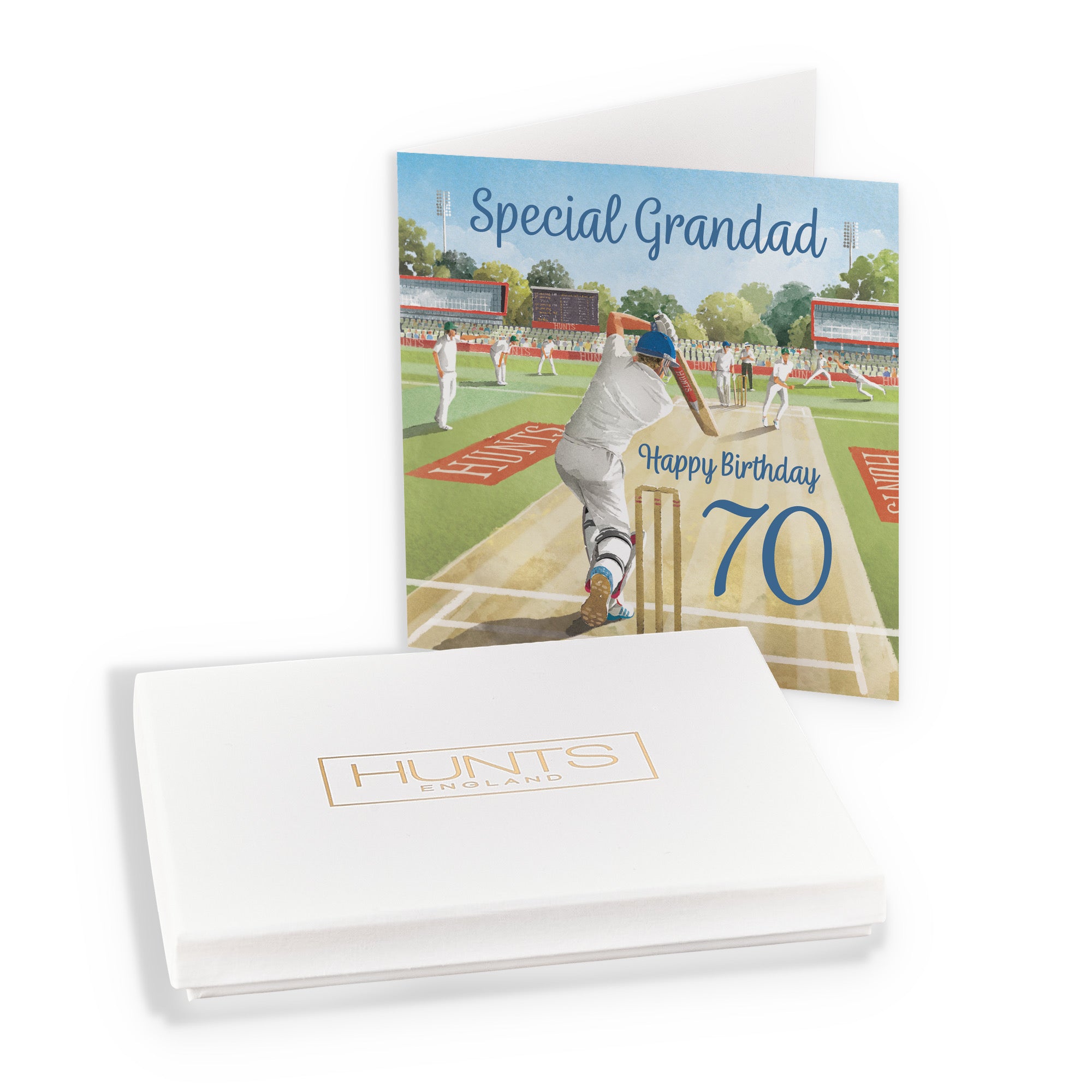 Boxed 70th Grandad Cricket Birthday Card Milo's Gallery - Default Title (B0D5YWZB8S)