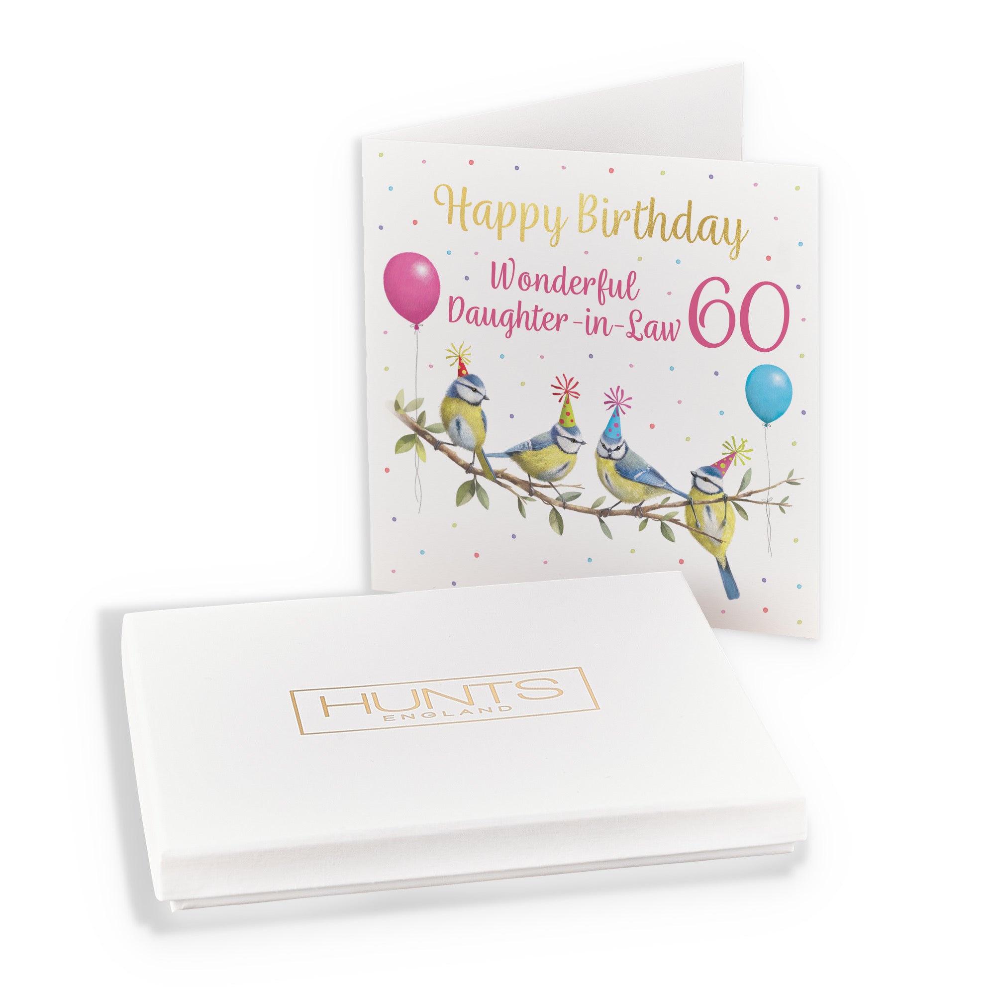 Boxed 60th Daughter In Law Blue Tits Birthday Card Gold Foil Milo's Gallery - Default Title (B0D5YWZCF8)