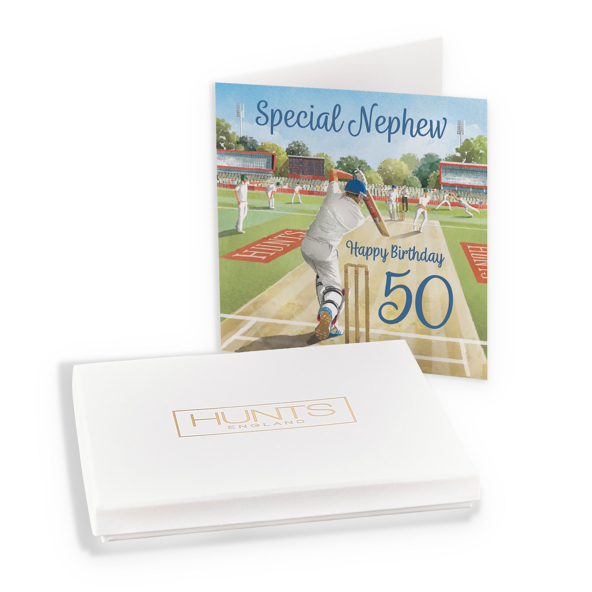 Boxed 50th Nephew Cricket Birthday Card Milo's Gallery - Default Title (B0D5YX12P5)