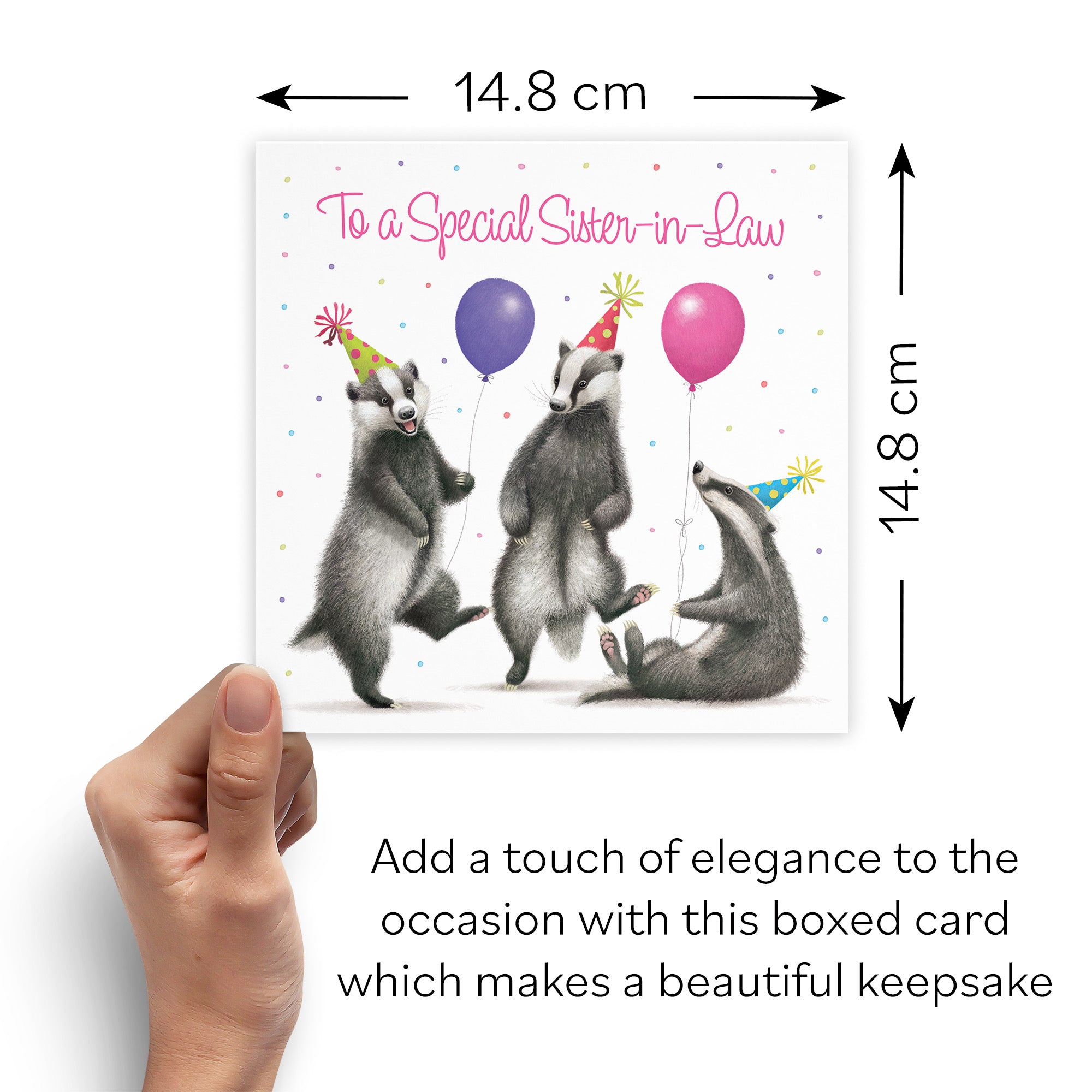 Boxed Sister In Law Badgers Birthday Card Milo's Gallery - Default Title (B0D5YX28XL)