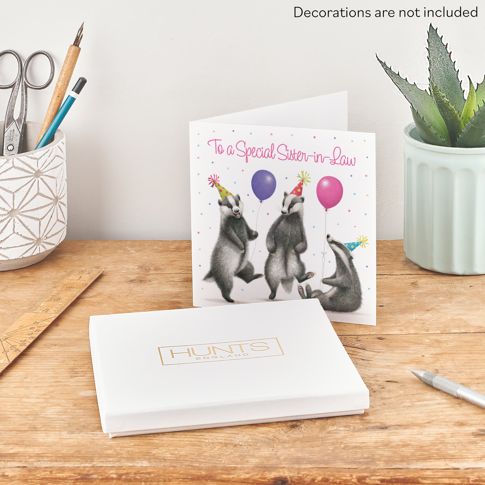 Boxed Sister In Law Badgers Birthday Card Milo's Gallery - Default Title (B0D5YX28XL)