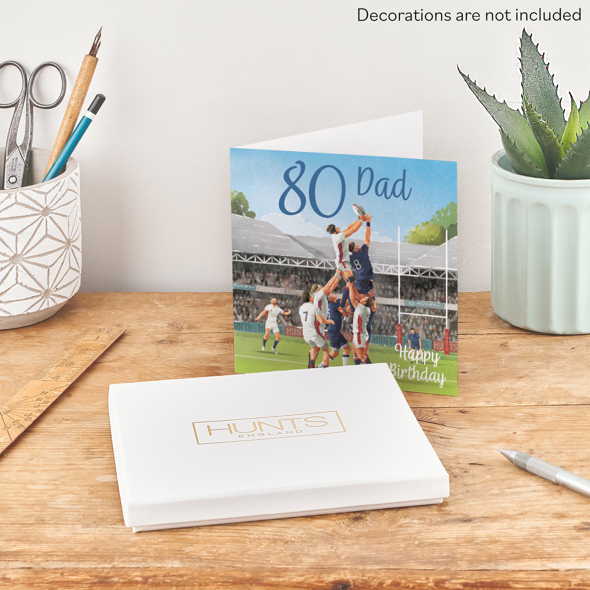 Boxed 80th Dad Rugby Birthday Card Milo's Gallery - Default Title (B0D5YX31KH)