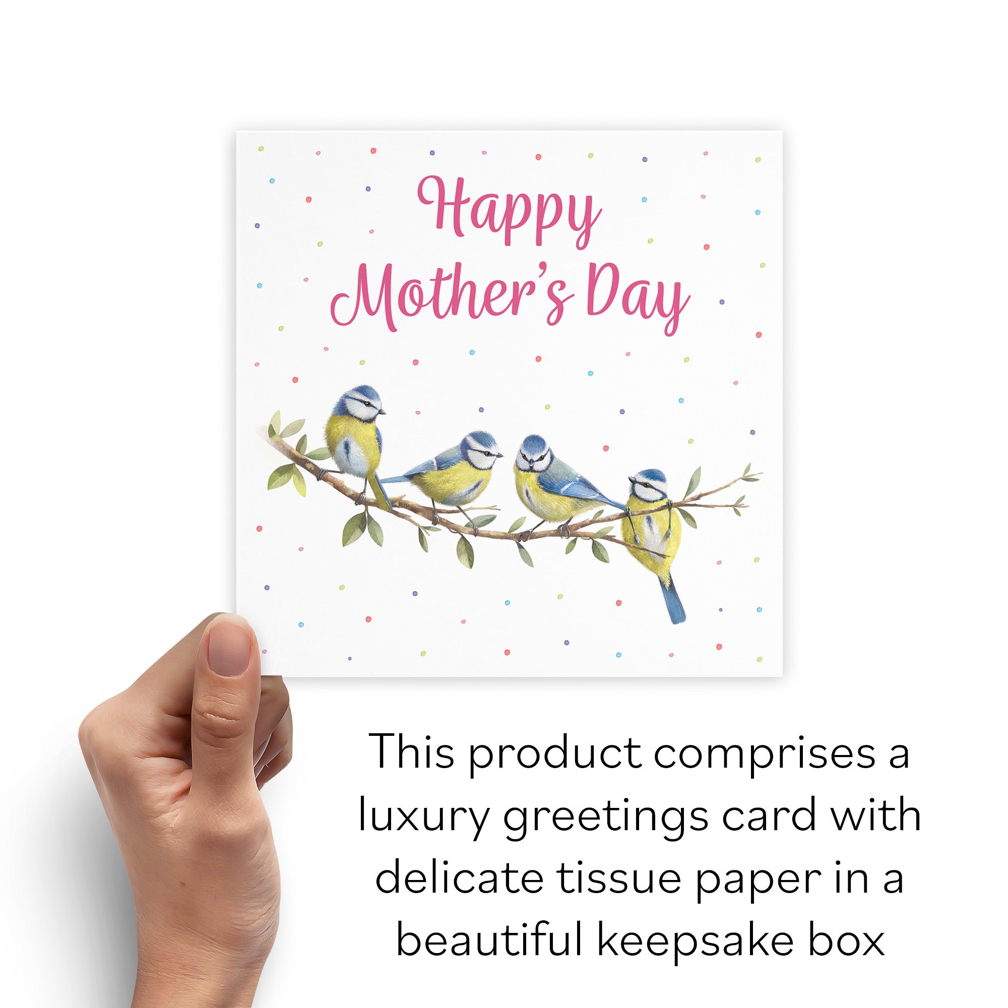 Boxed Blue Tits Mother's Day Card Milo's Gallery - Default Title (B0D5YX413N)