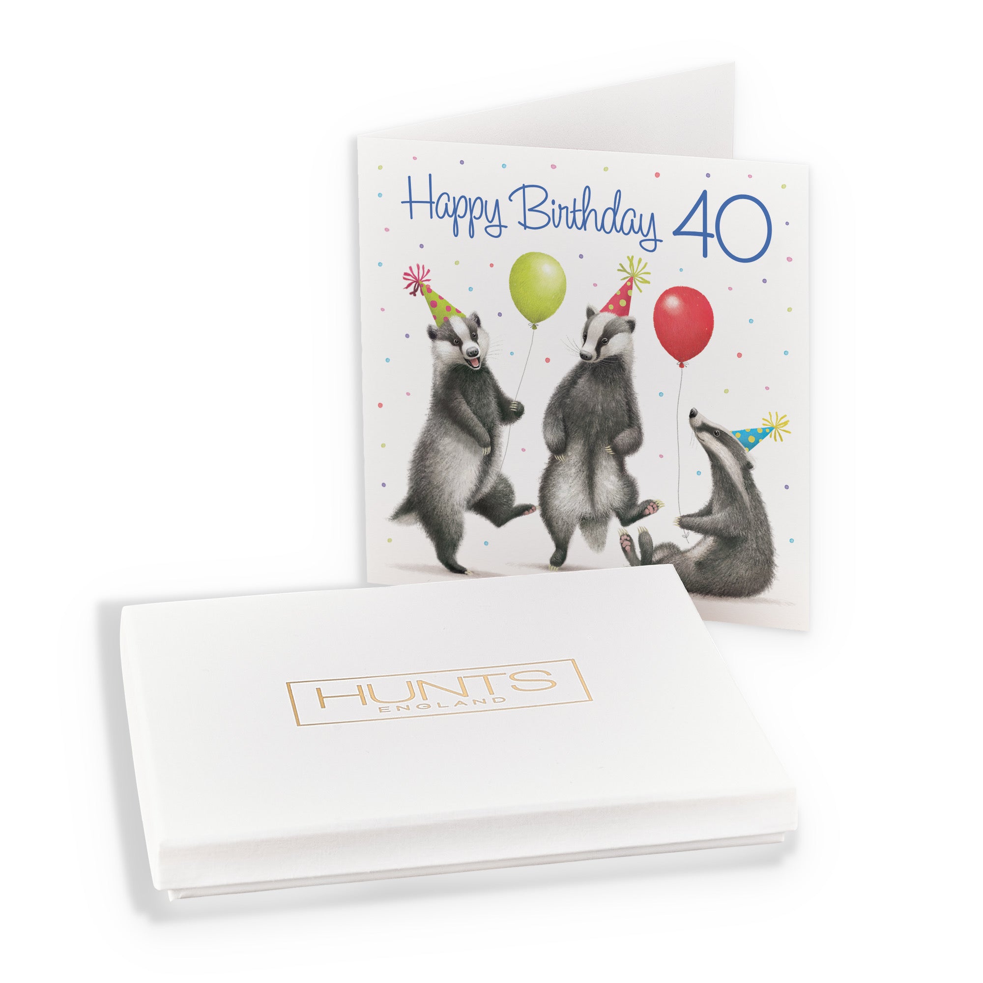 Boxed Badgers 40th Birthday Card Milo's Gallery - Default Title (B0D5YX447W)