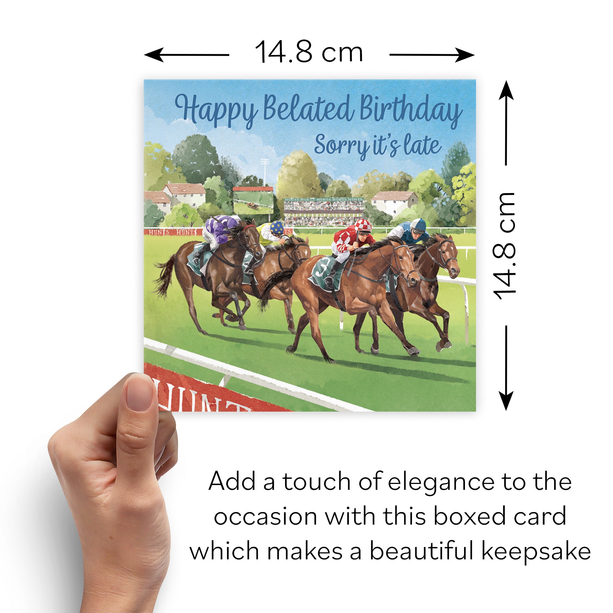 Boxed Horse Racing Belated Birthday Card Milo's Gallery - Default Title (B0D5YX7BKT)