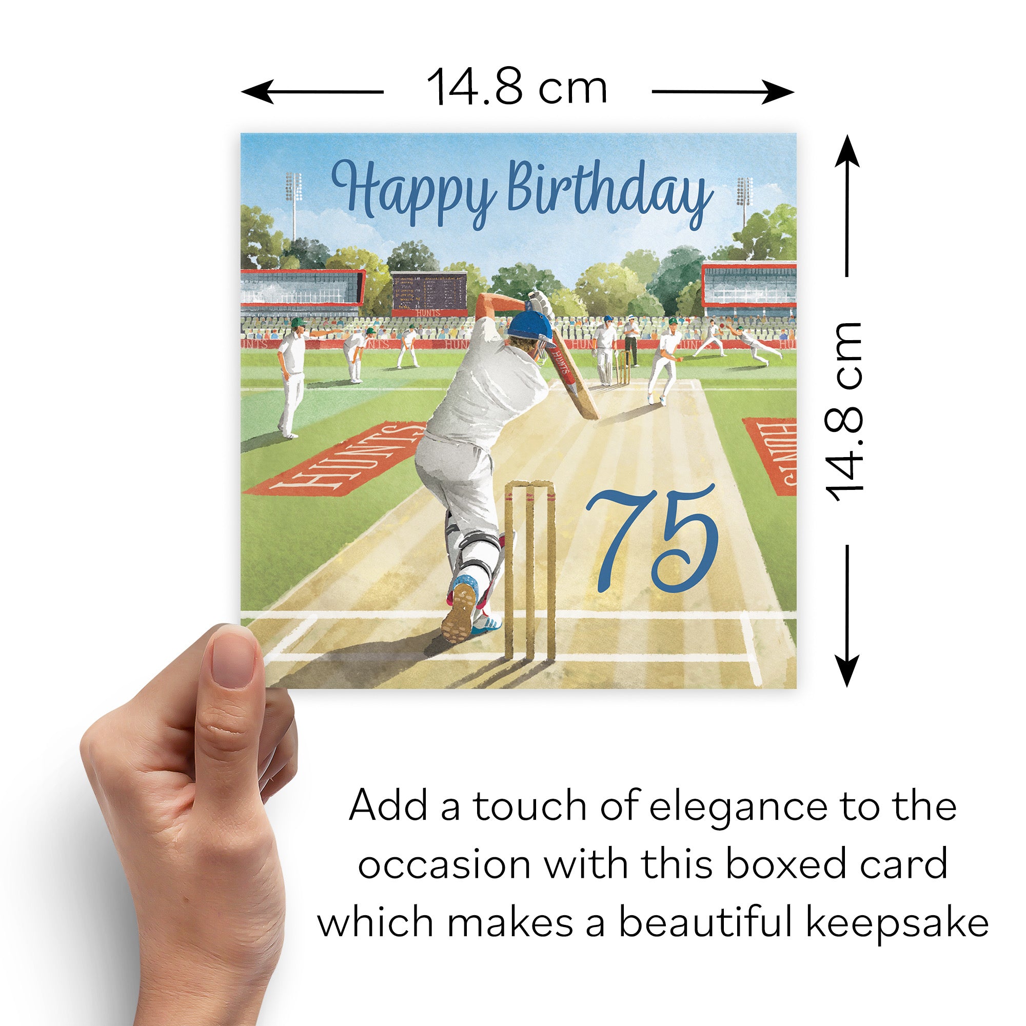 Boxed Cricket 75th Birthday Card Milo's Gallery - Default Title (B0D5YX7M72)