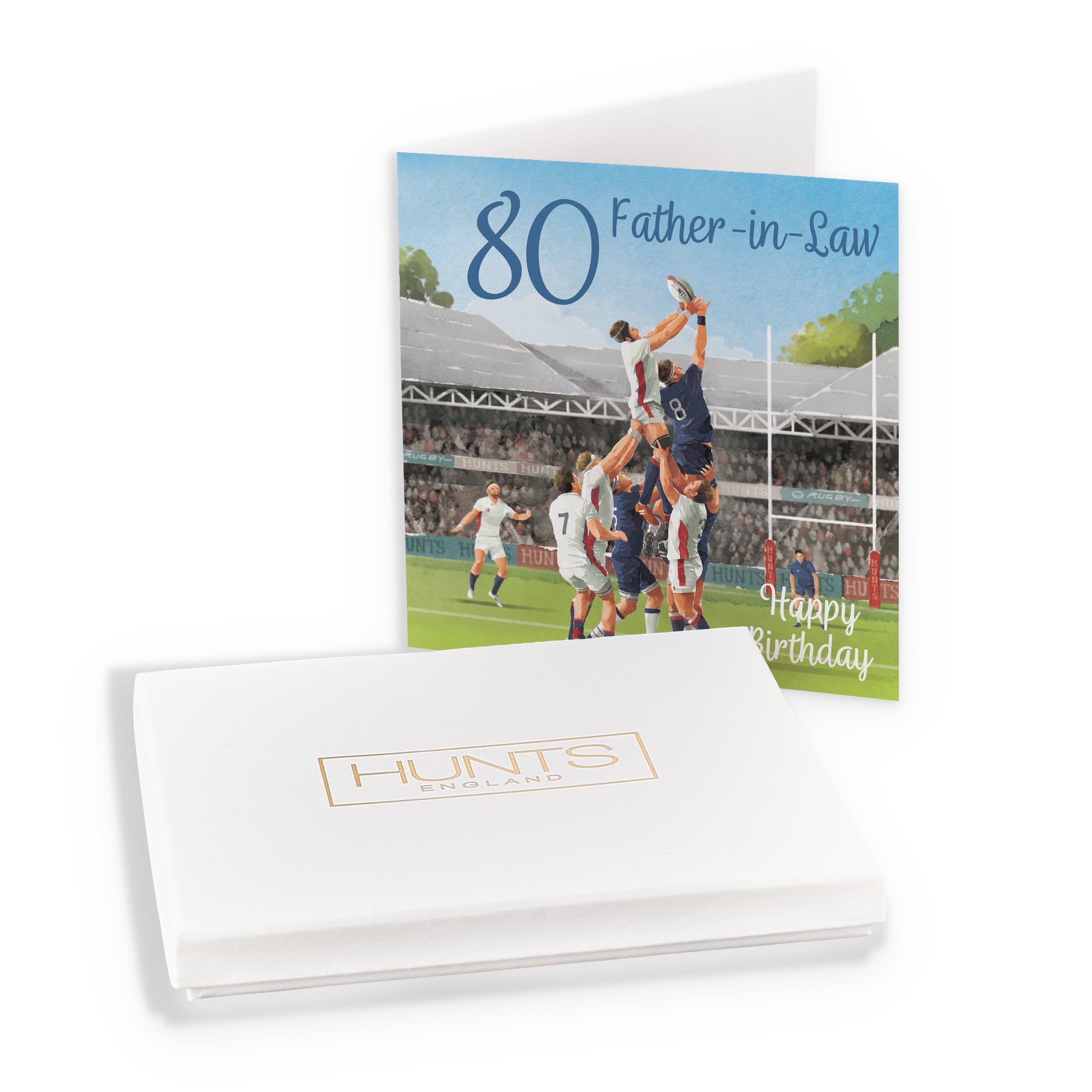 Boxed 80th Father In Law Rugby Birthday Card Milo's Gallery - Default Title (B0D5YXB6P5)