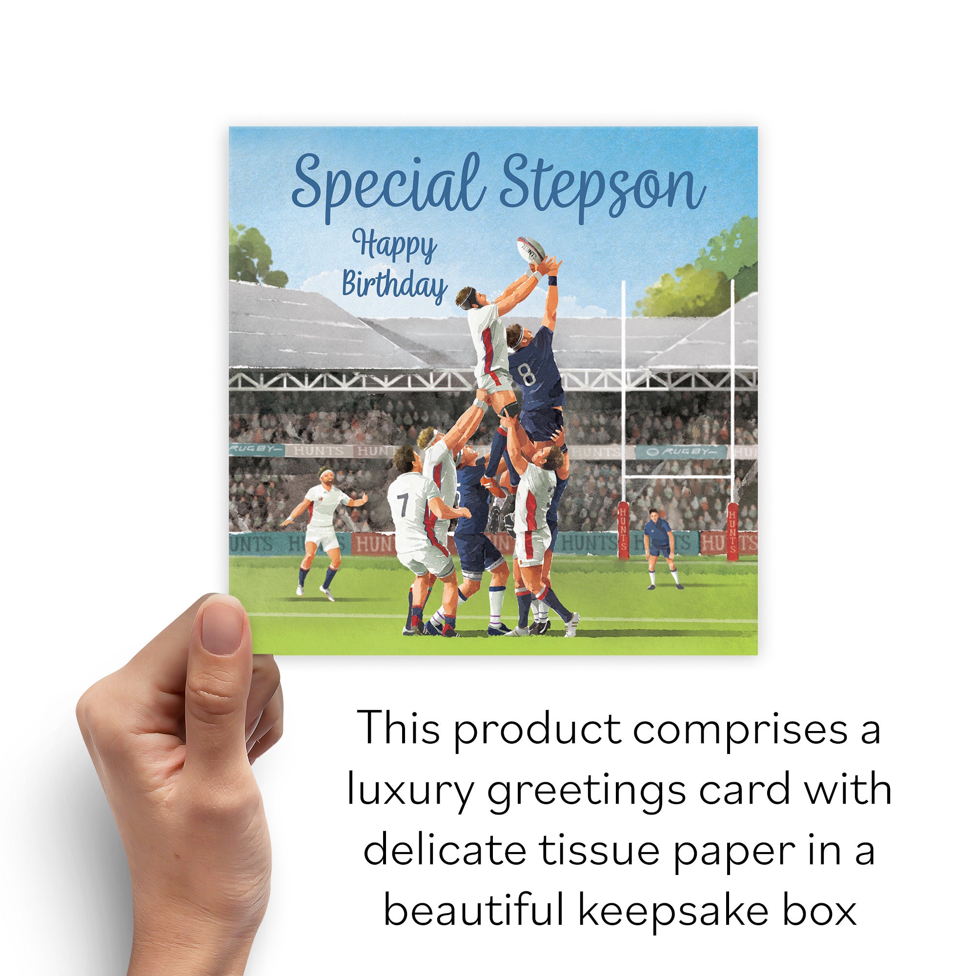 Boxed Stepson Rugby Birthday Card Milo's Gallery - Default Title (B0D5YXSJ98)