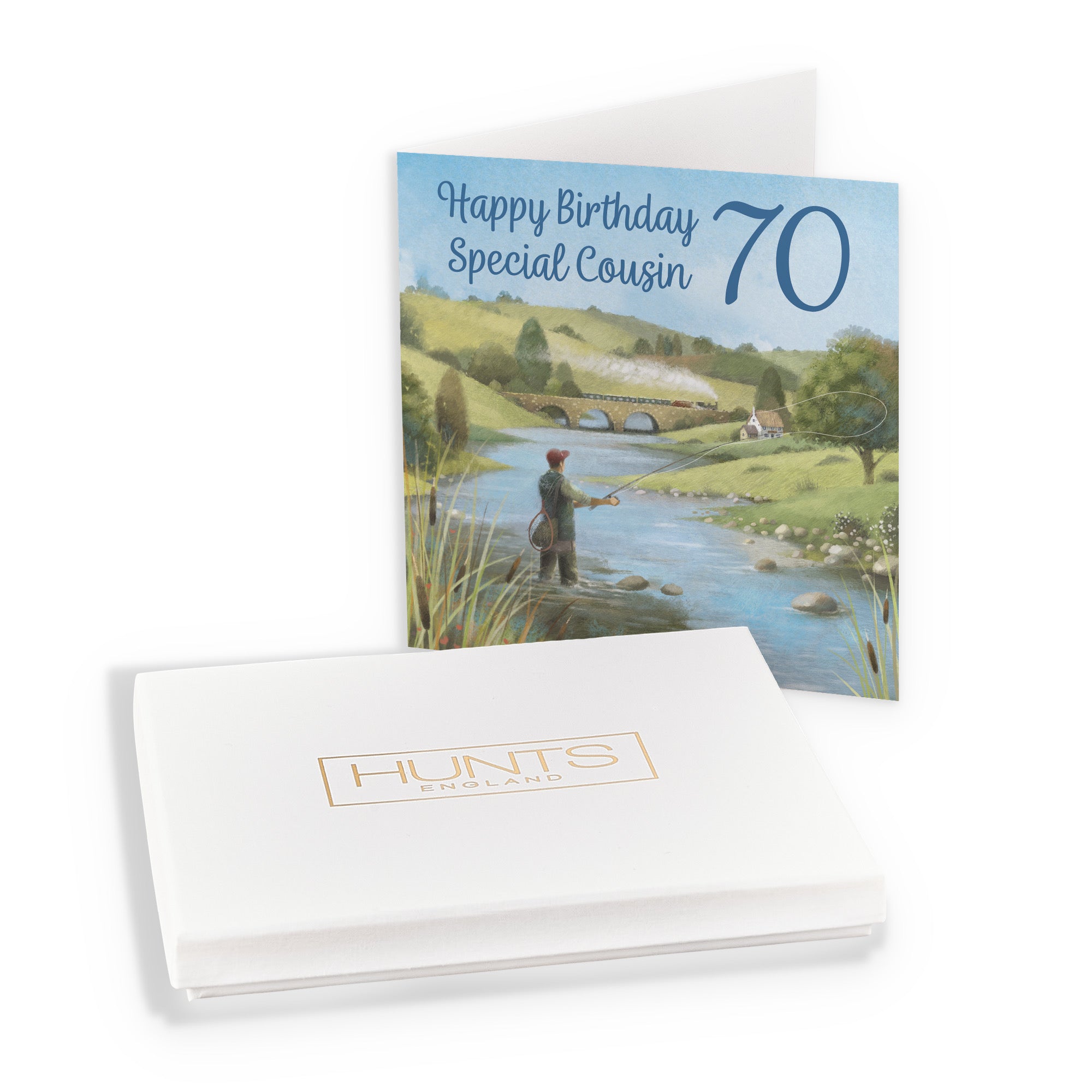 Boxed 70th Cousin Fly Fishing Birthday Card Milo's Gallery - Default Title (B0D5YXW54N)