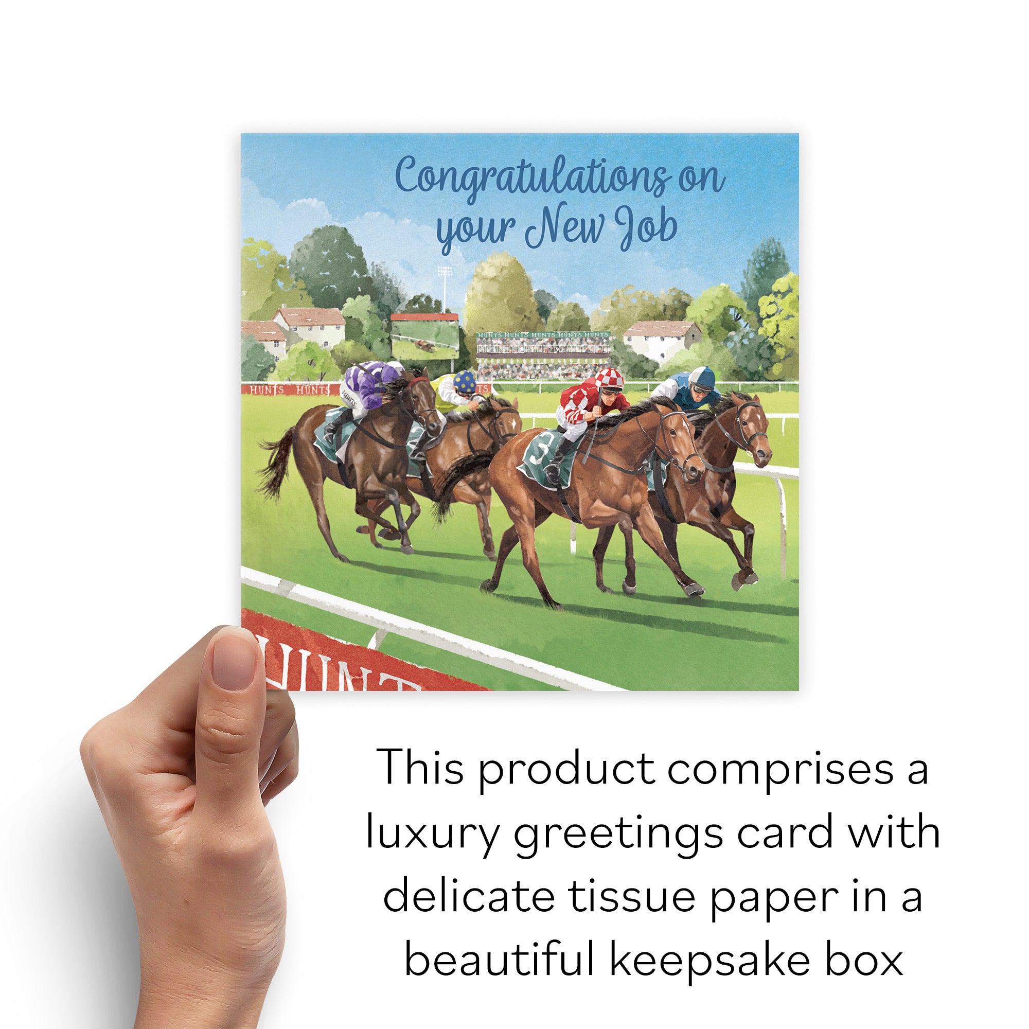 Boxed Horse Racing New Job Congratulations Card Milo's Gallery - Default Title (B0D5YXZ73N)